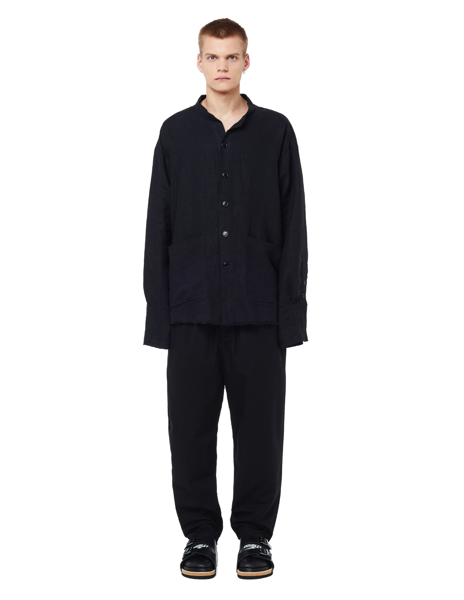 Greg Lauren Black Linen Studio Shirt