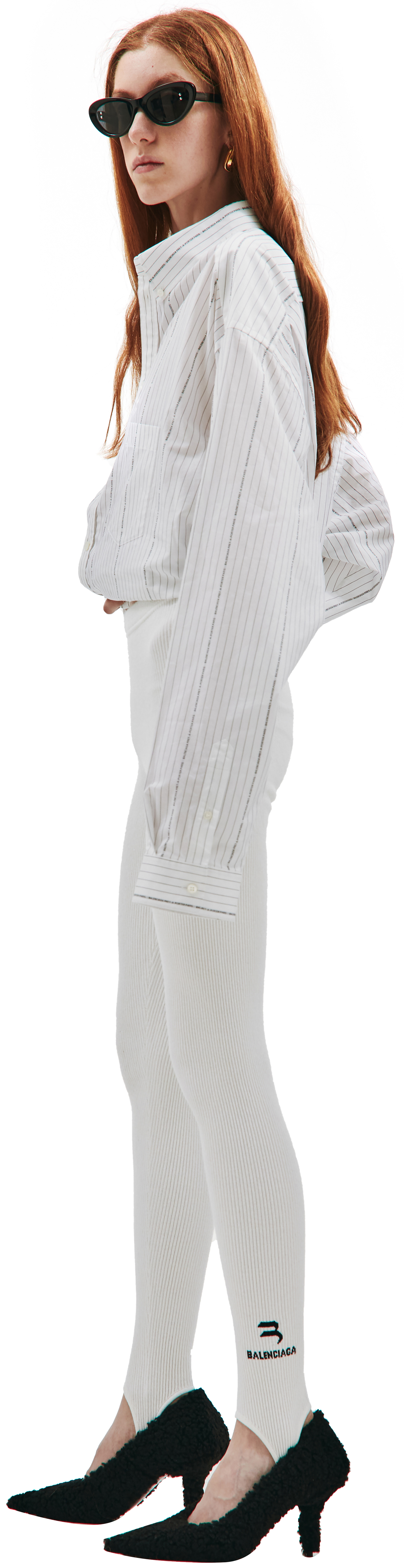 Balenciaga Leggings in white with loops