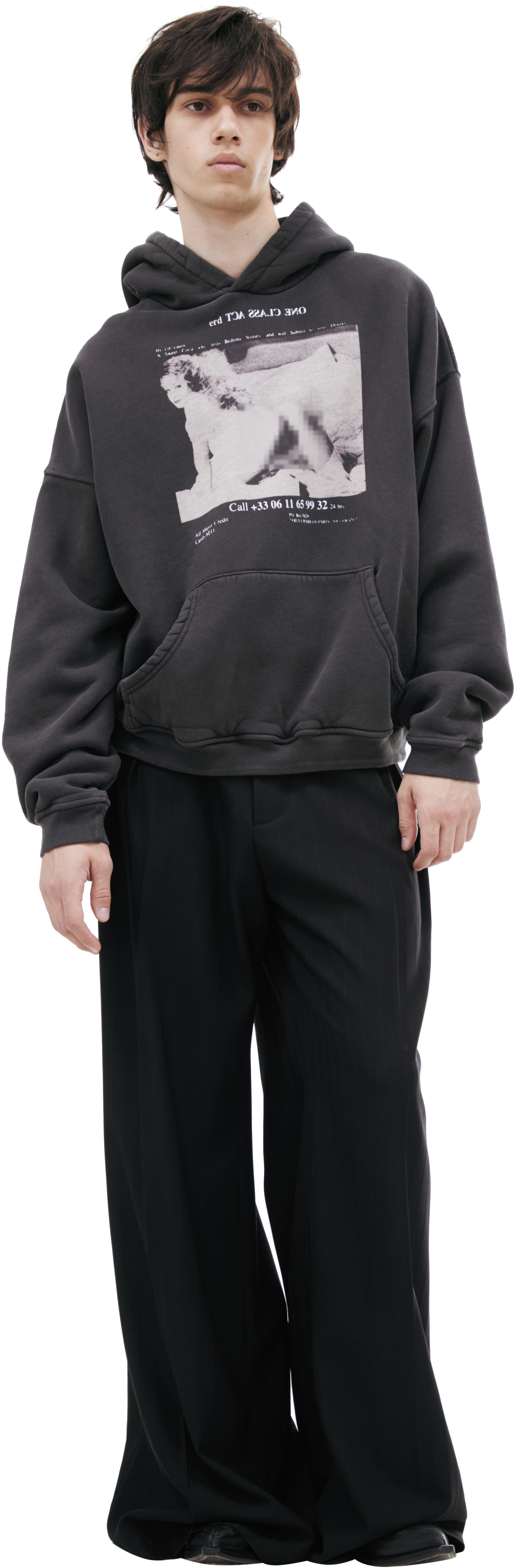Enfants Riches Déprimés Dark grеy printed hoodie
