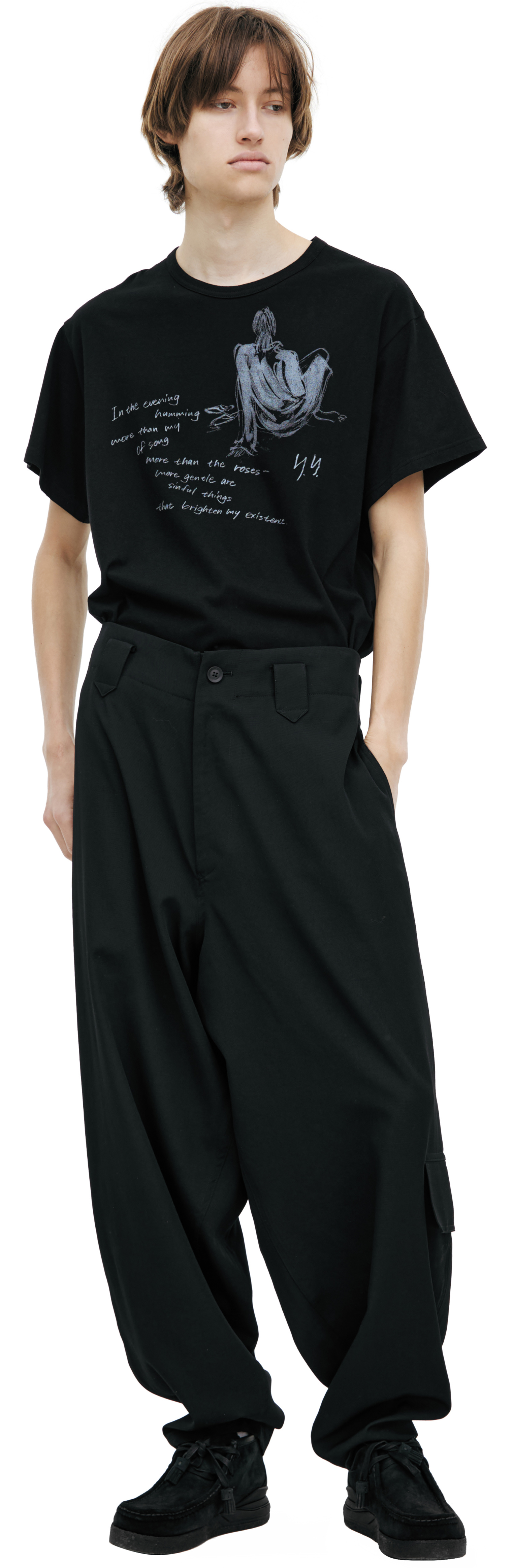 Yohji Yamamoto Black cotton trousers