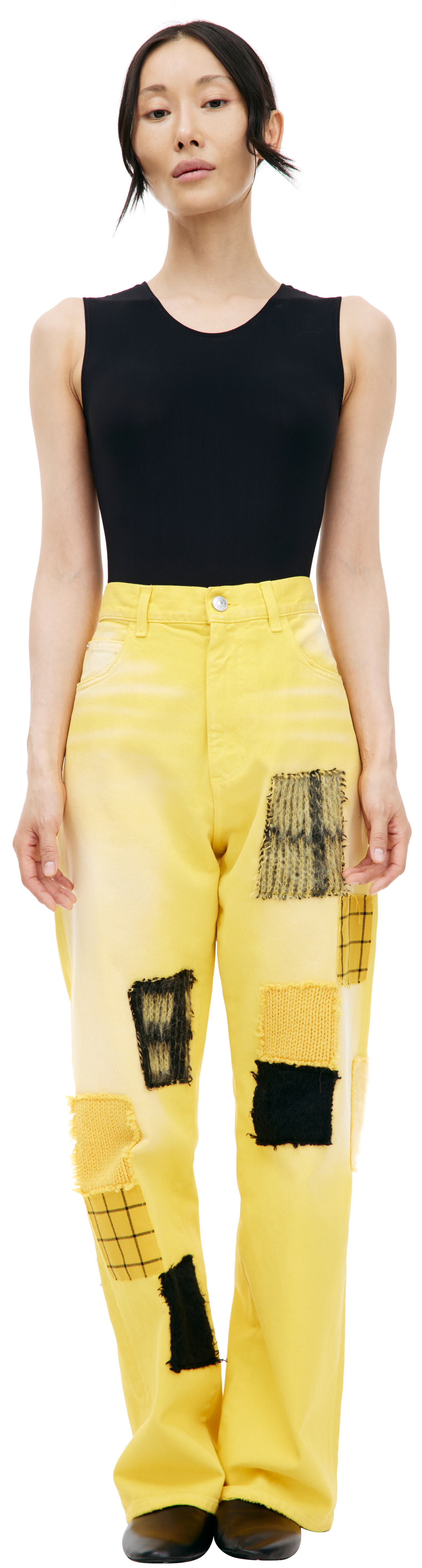 Marni Yellow jeans with patches