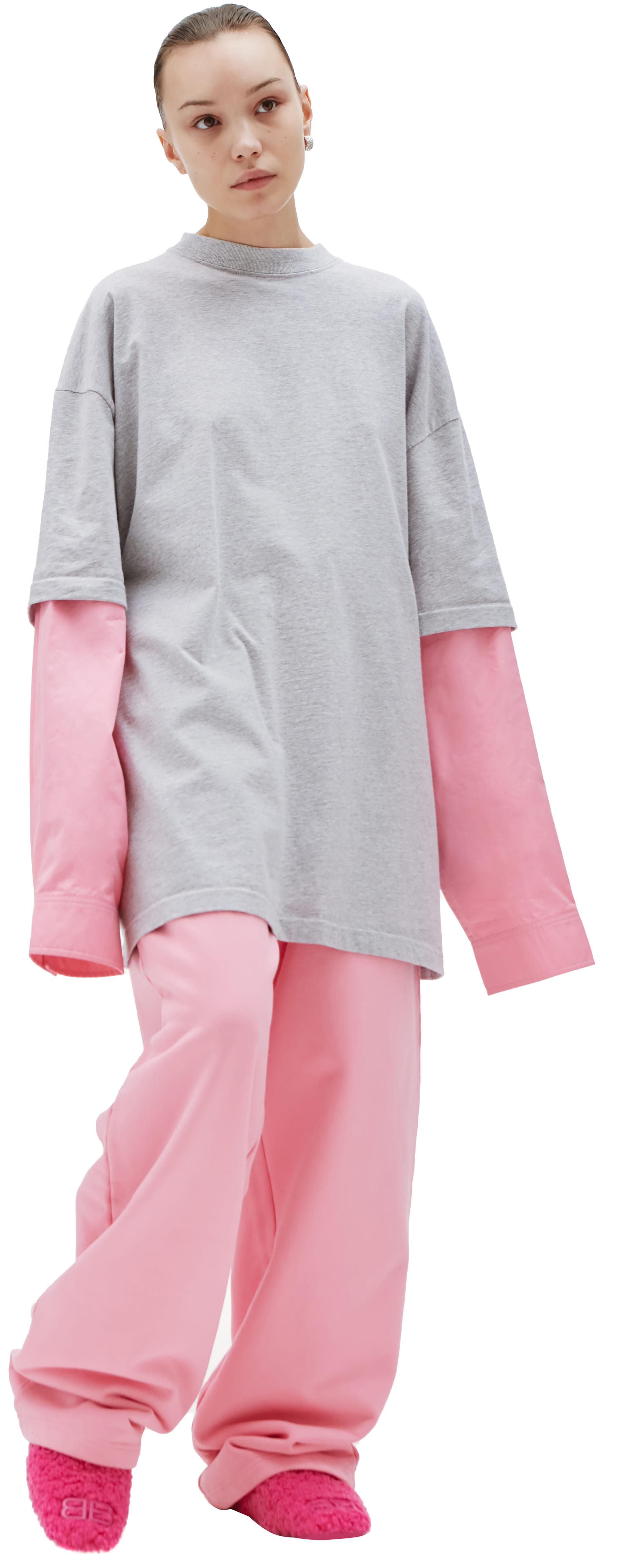 Balenciaga Grey & Pink Cotton Longsleeve