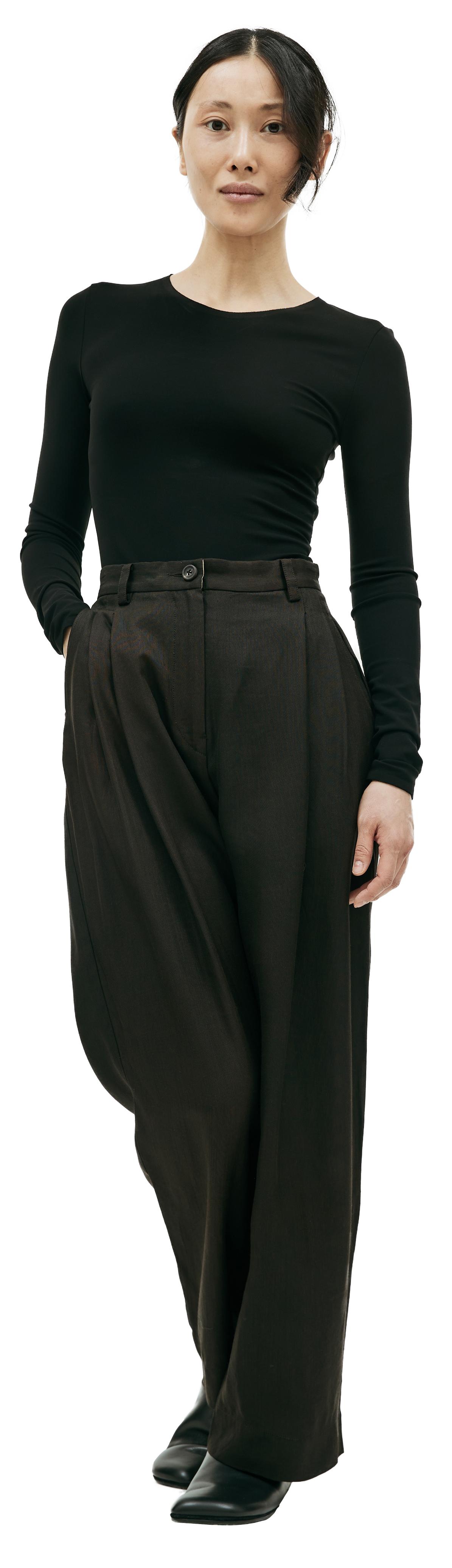 Ziggy Chen Brown high-waisted trousers