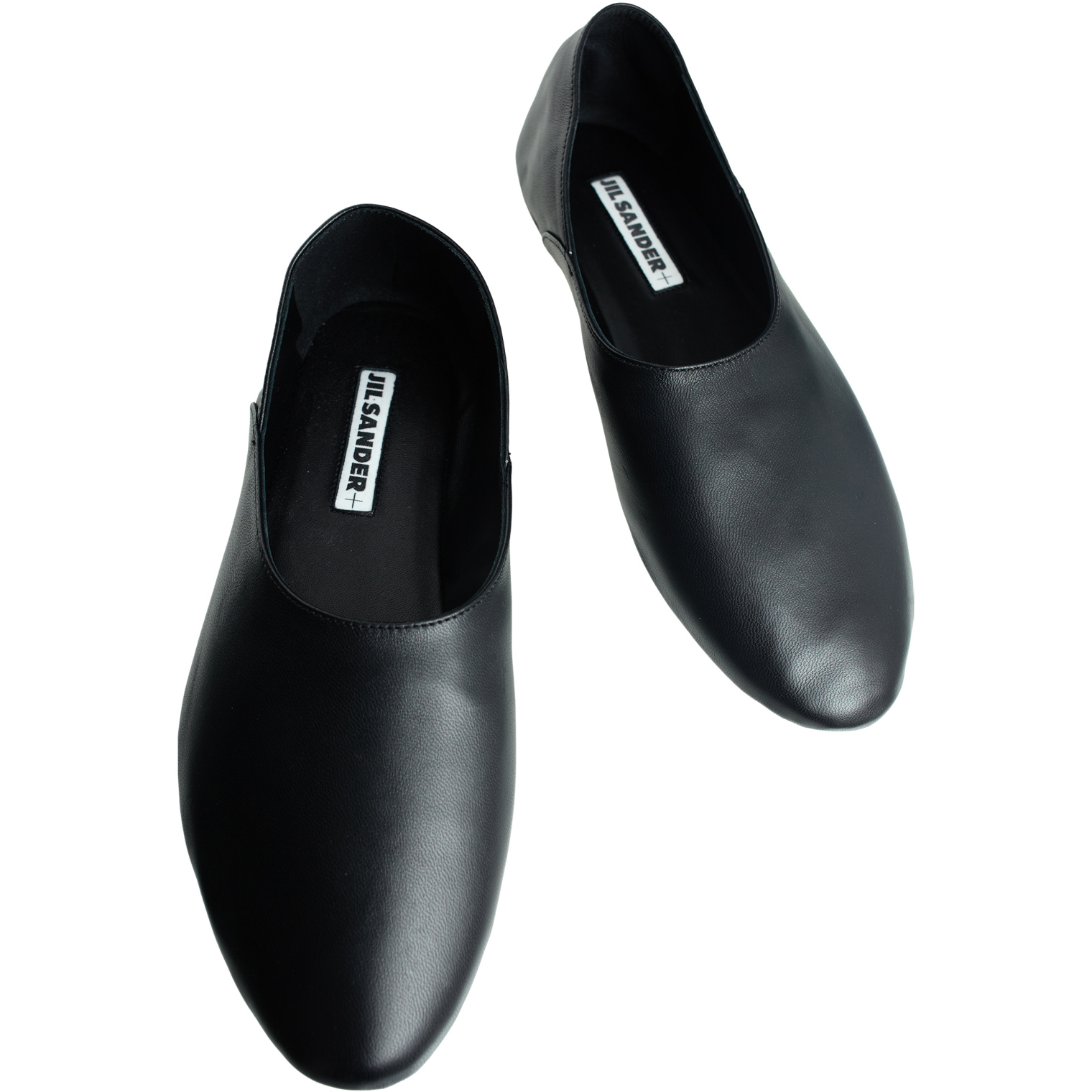 Jil Sander Black leather slippers