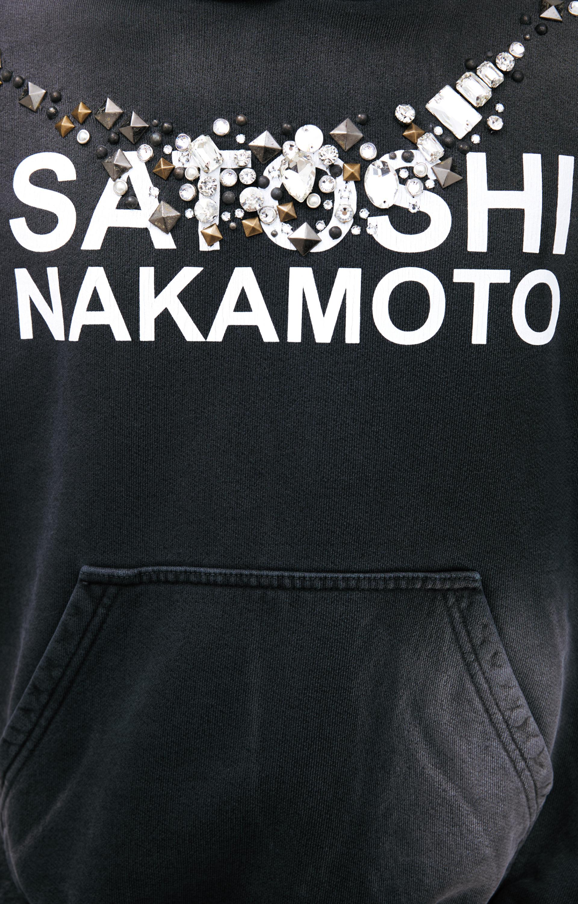 Satoshi Nakamoto Hoodie with rhinestones