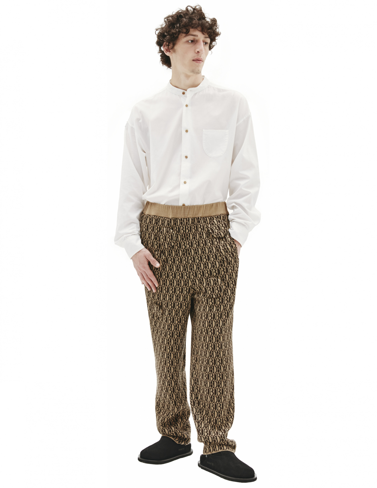Doublet Brown Knitted Pants With DB MONOGRAM