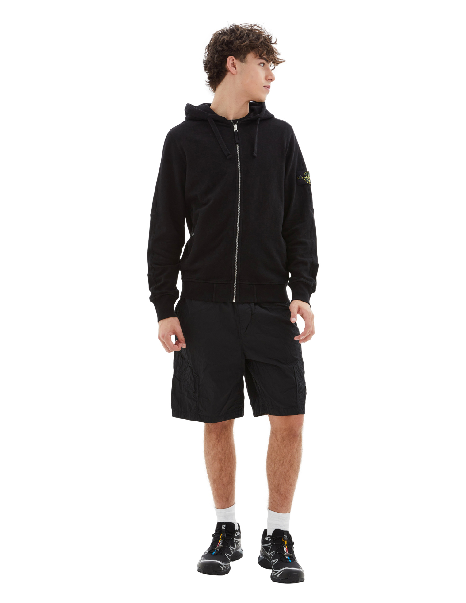 Stone Island Black hoodie with zipper