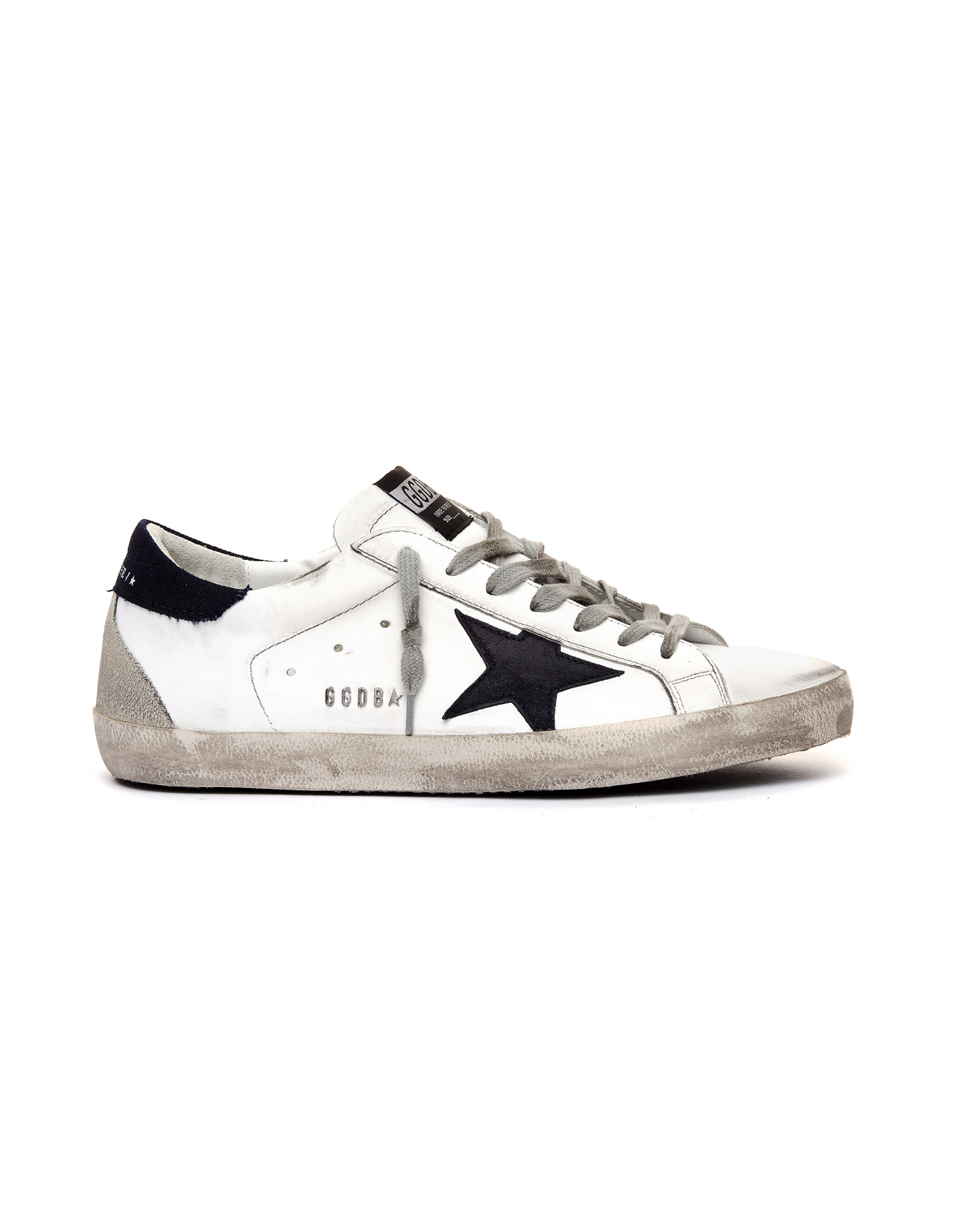 Golden Goose Белые кеды Superstar с синим задником