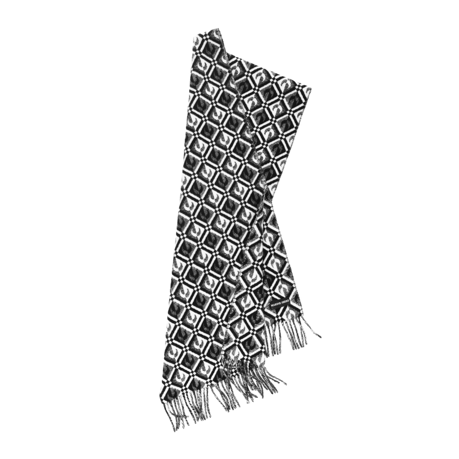 MARINE SERRE Wool scarf with logo graphic