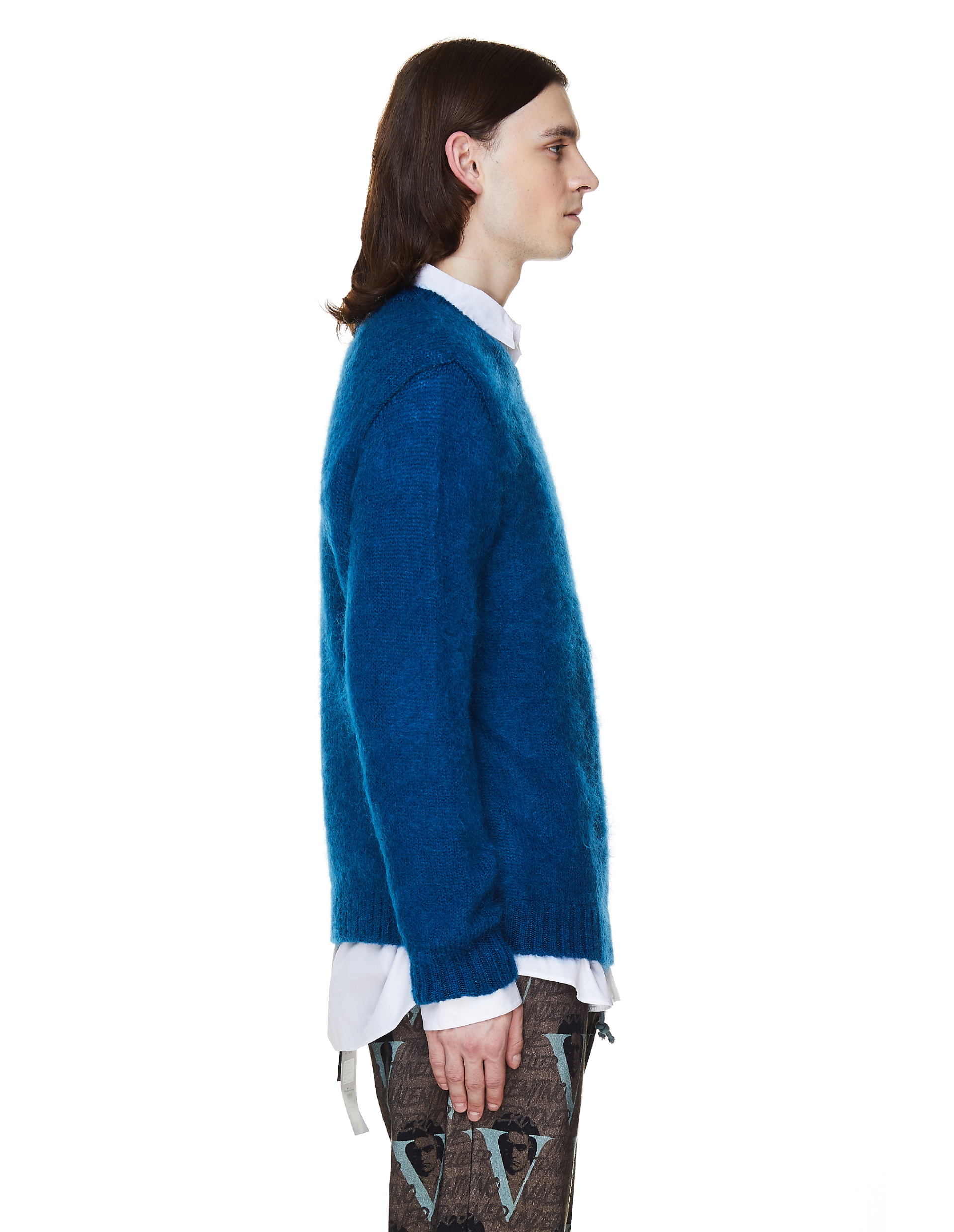 John Undercover Blue & Grey Mohair Sweater