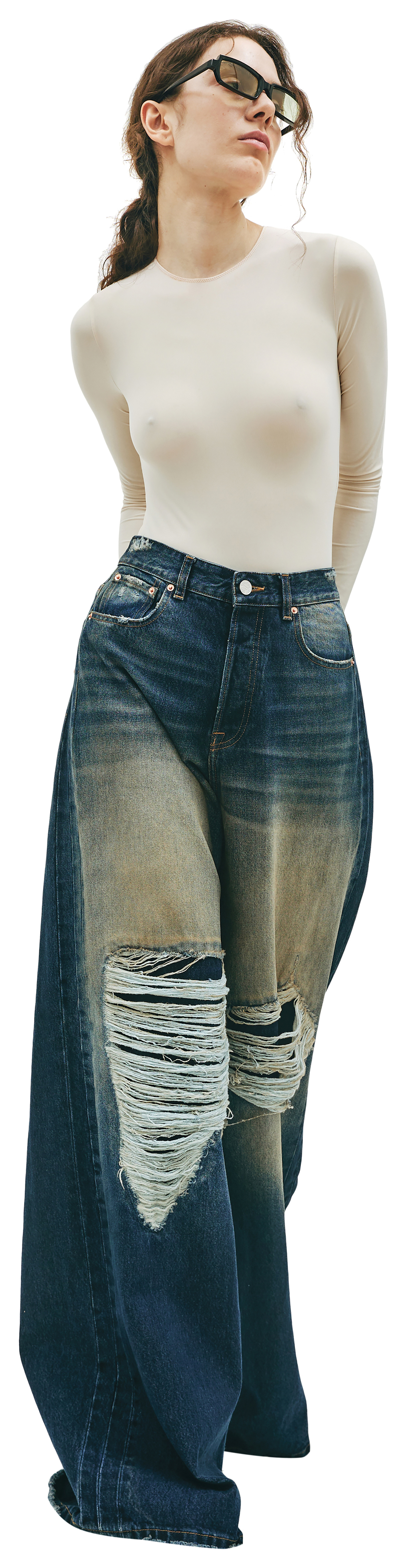 VETEMENTS Navy blue baggy jeans