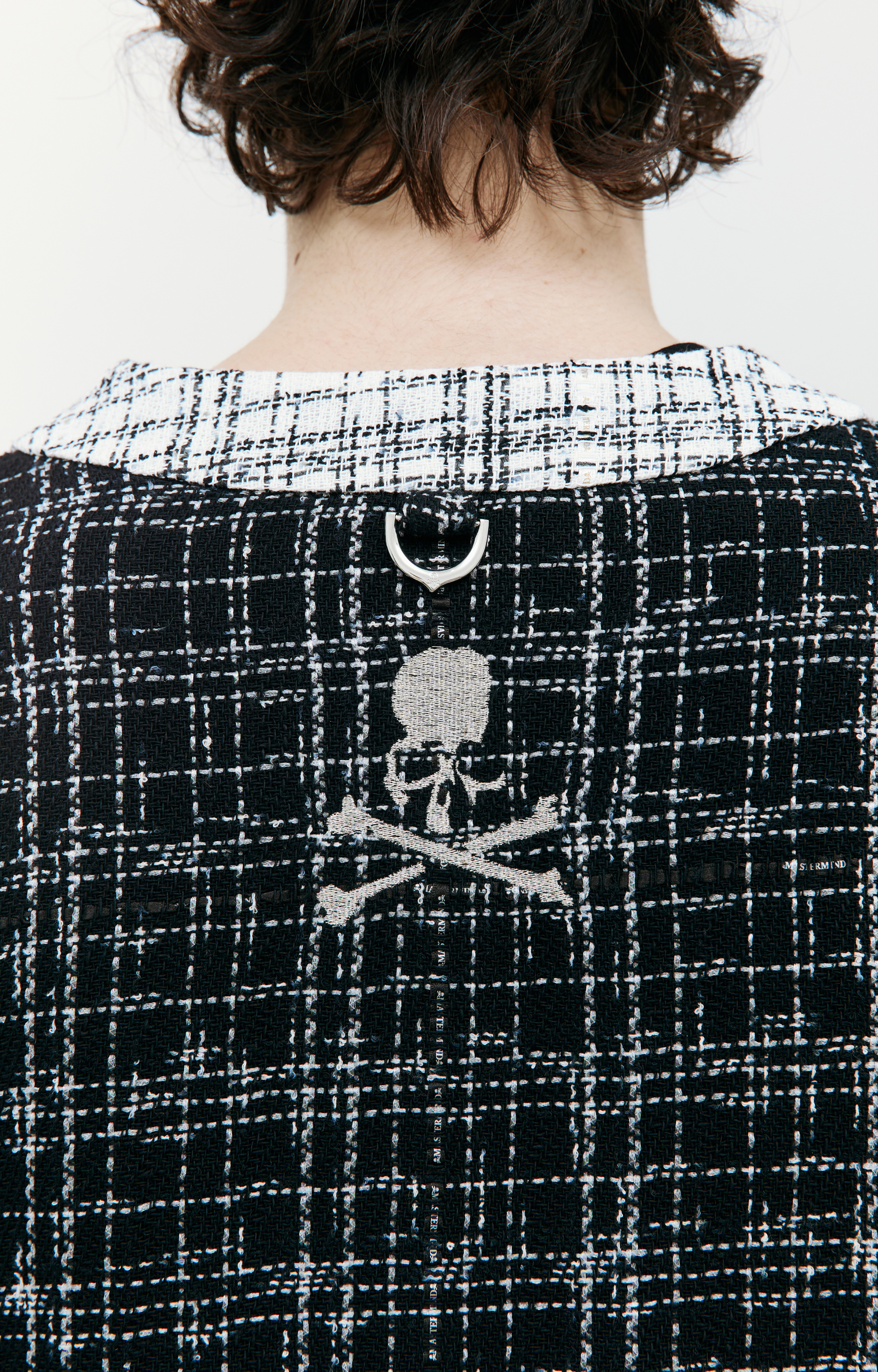 Mastermind WORLD Tweed Y-neck cardigan