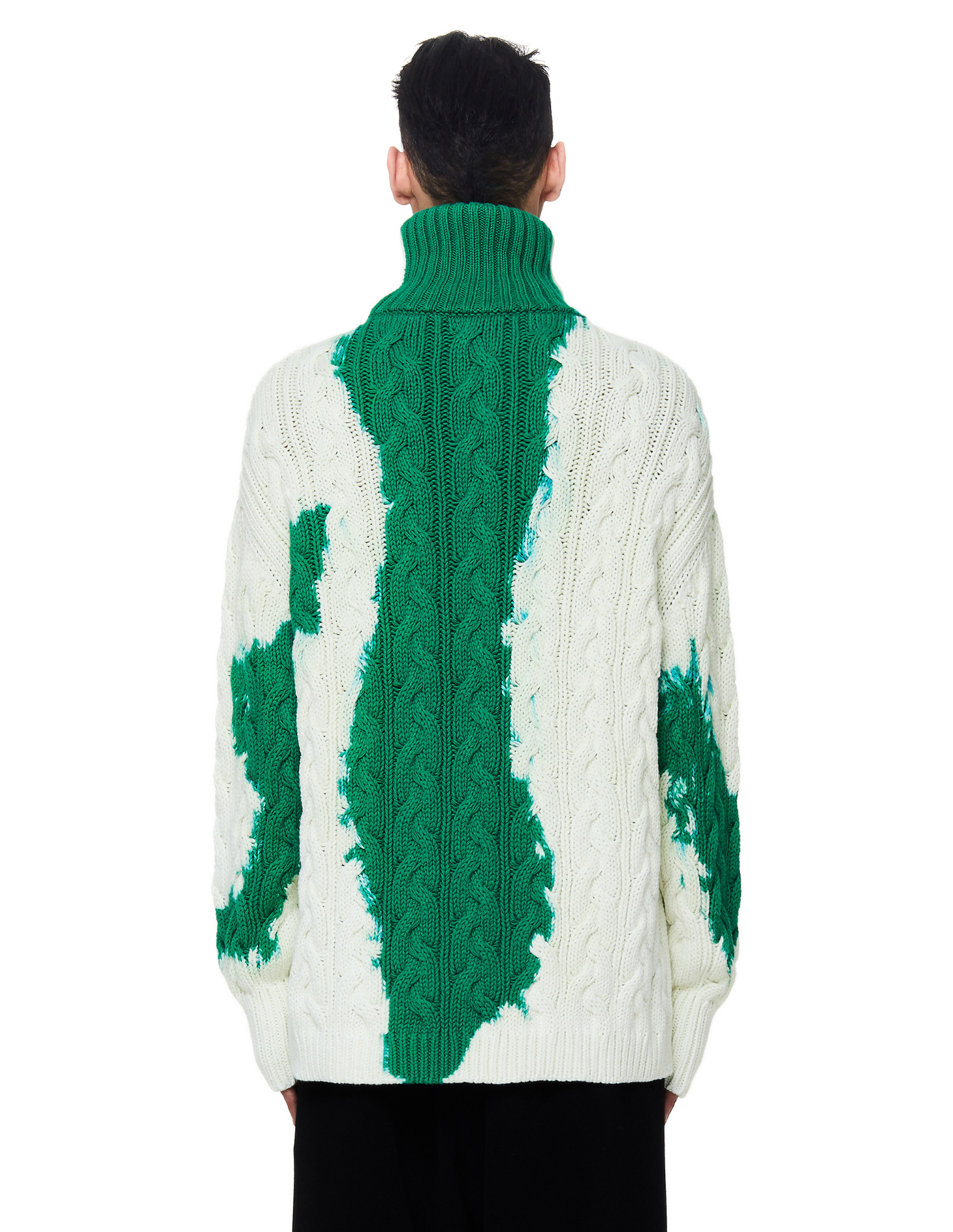 Balenciaga Green Bleach Turtleneck Sweater