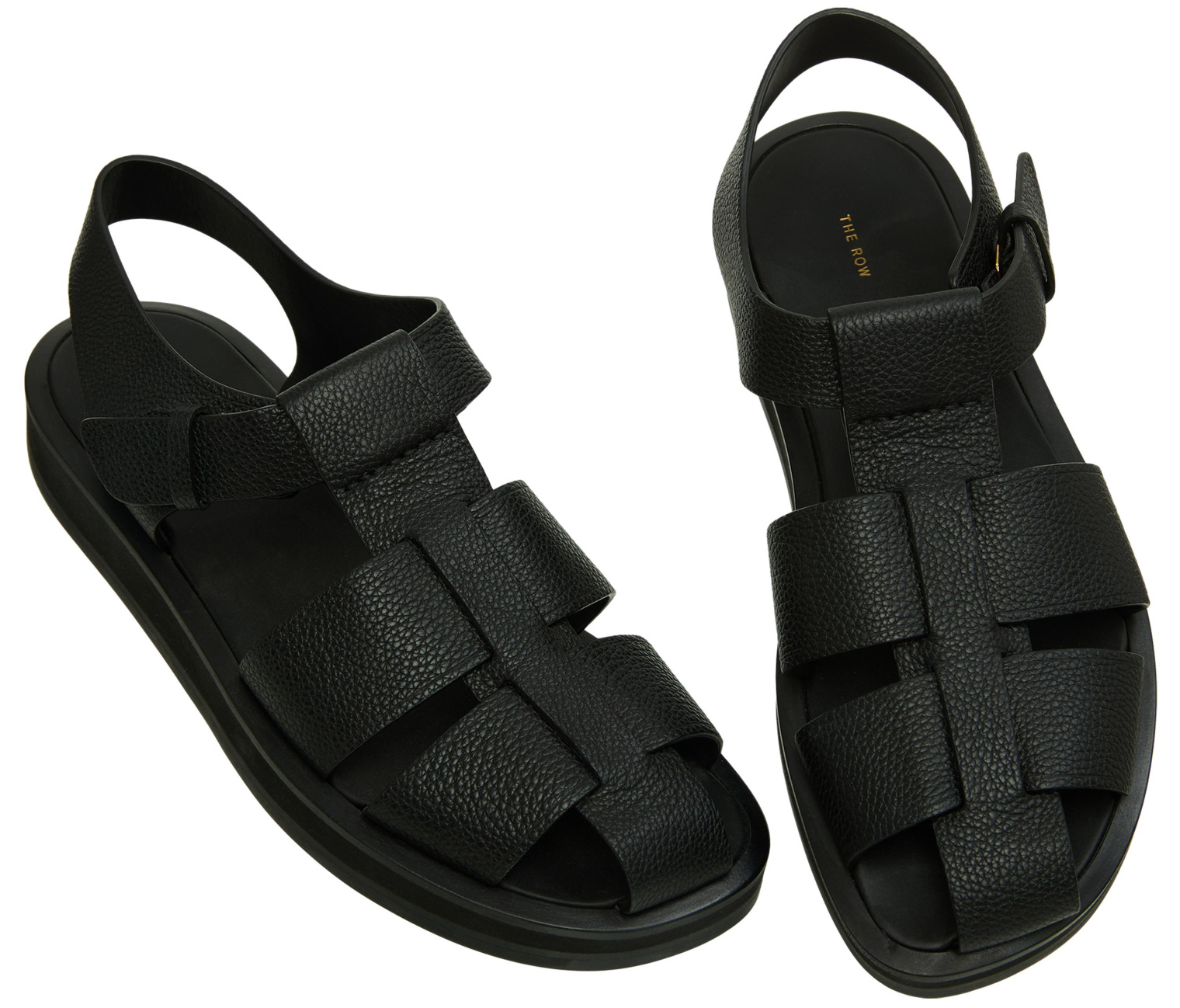 The Row Black leather sandals