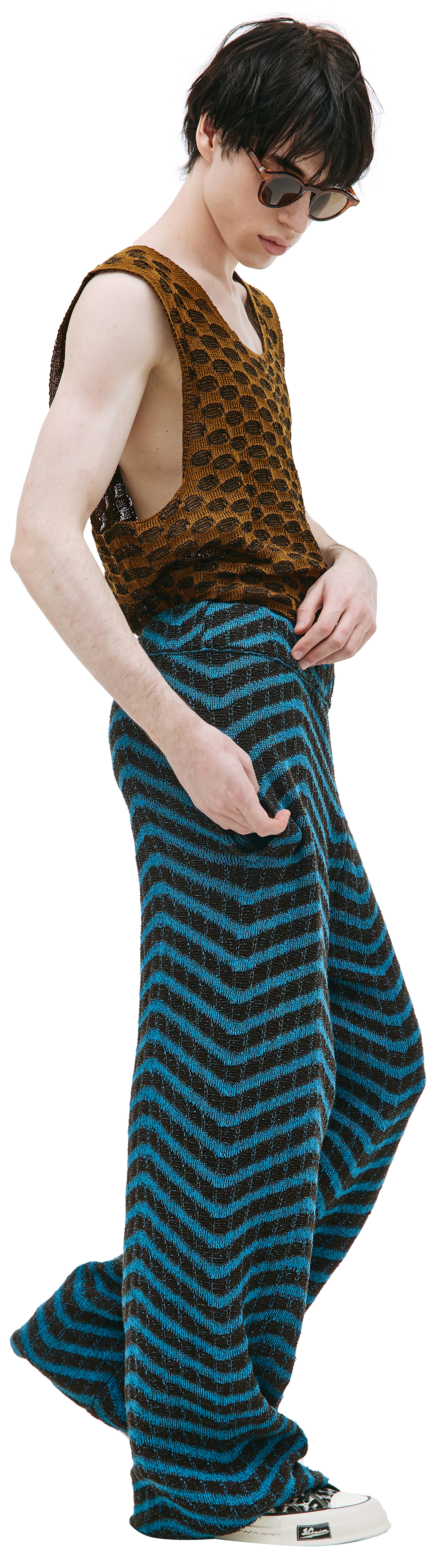 Isa Boulder Knit stripes trousers