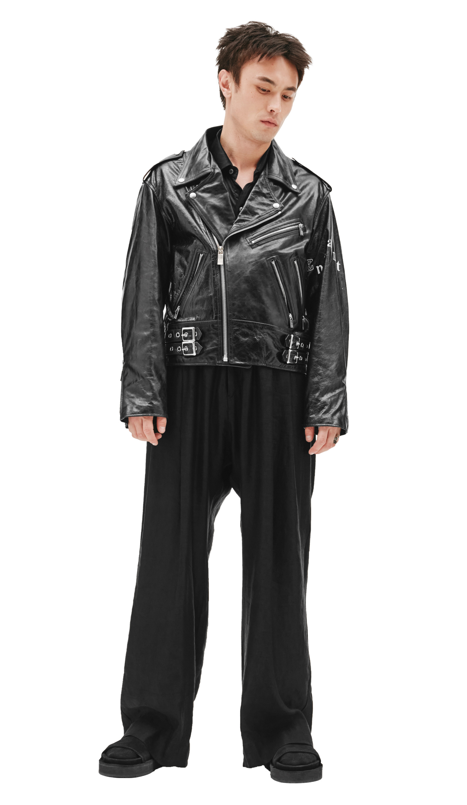 Enfants Riches Deprimes Leather Logo Jacket