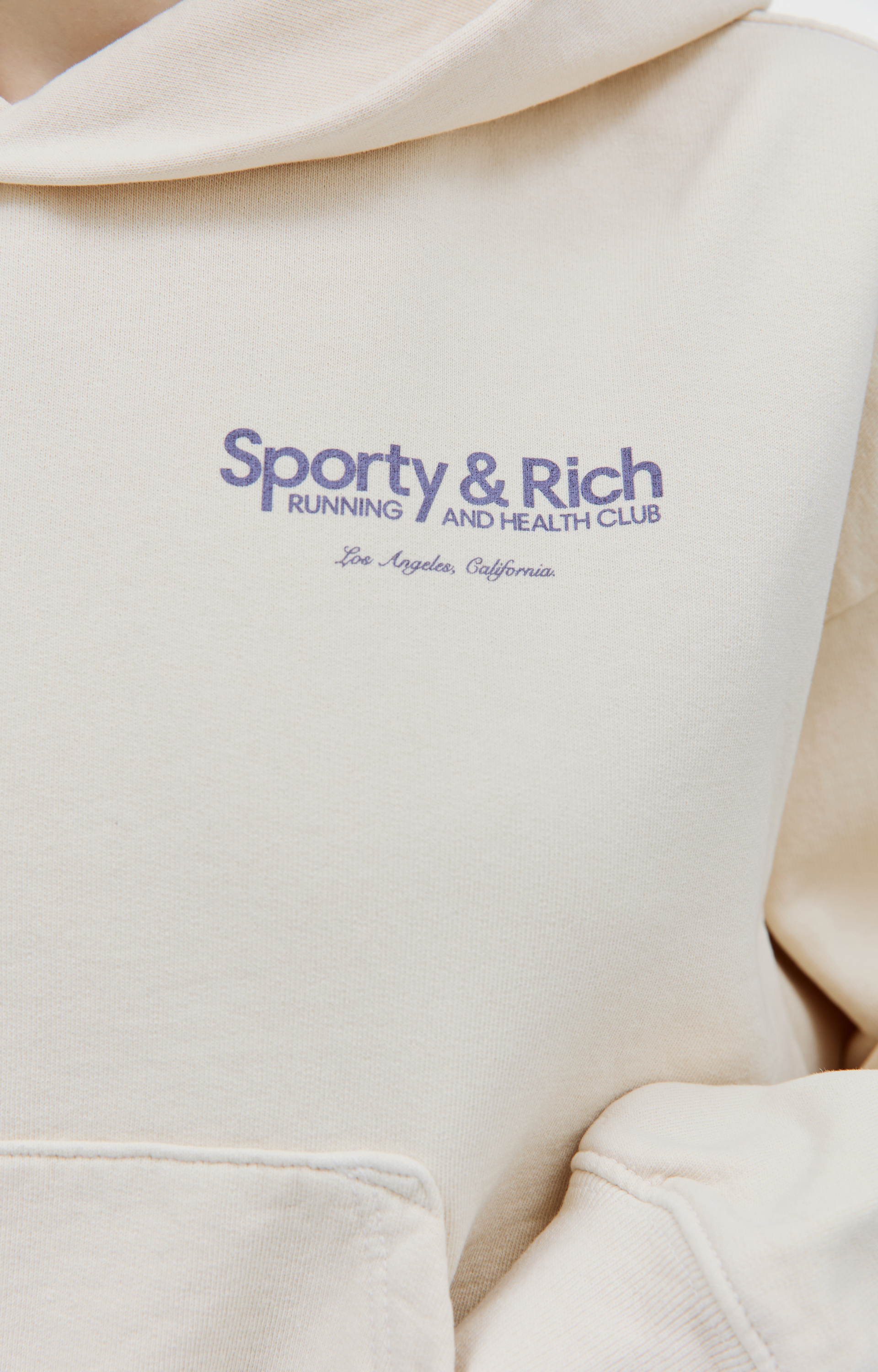 SPORTY & RICH Beige \'Running Club\' hoodie