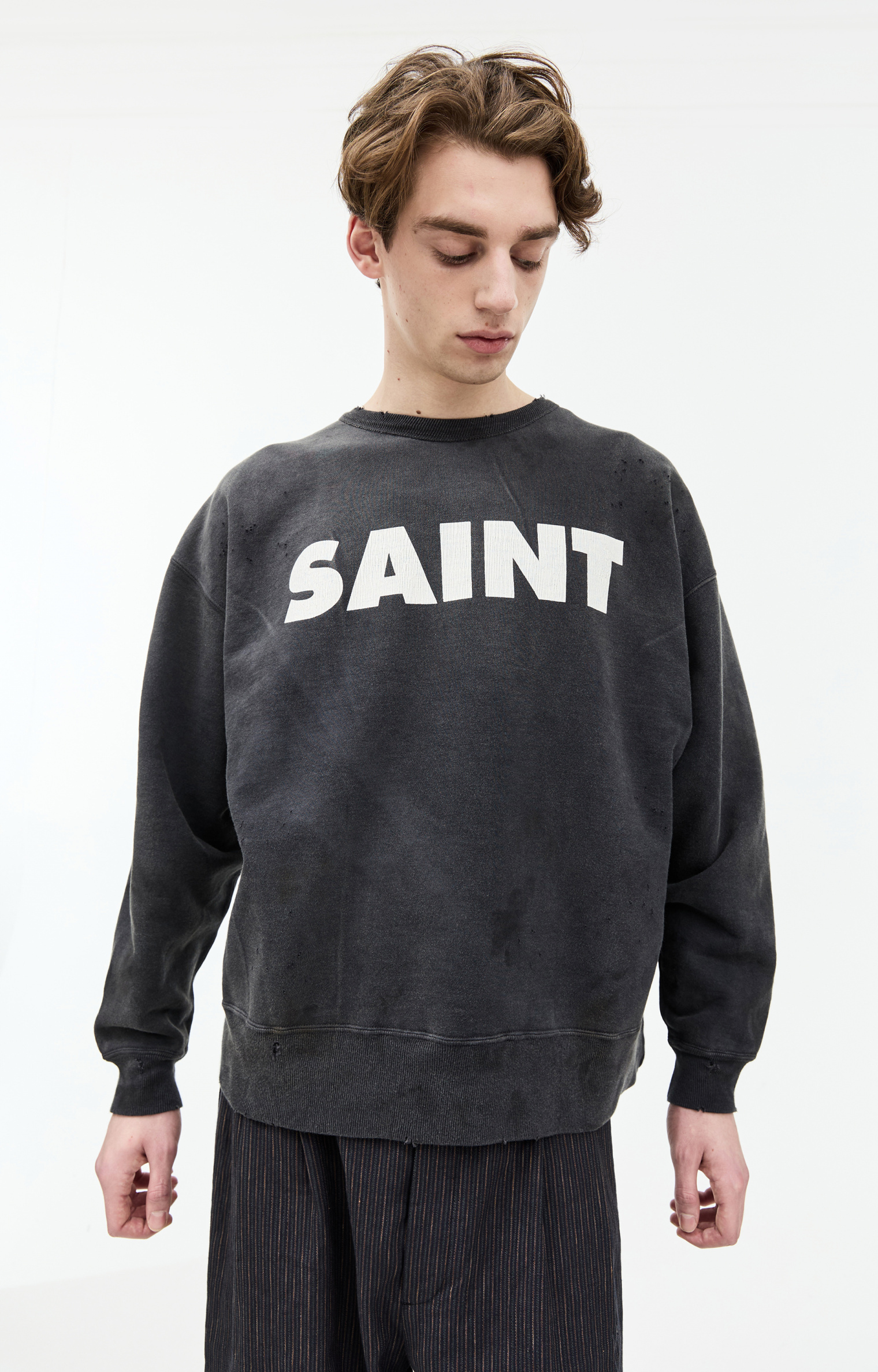 Saint Mxxxxxx Grey logo sweatshirt