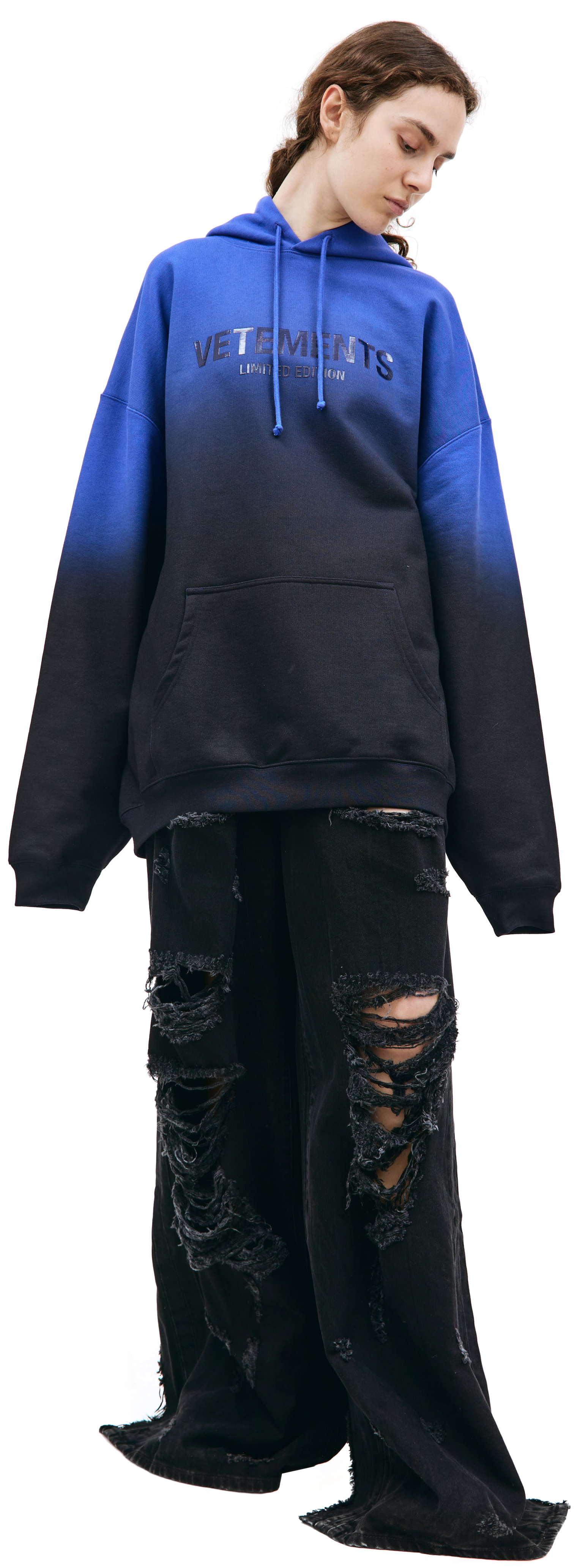 VETEMENTS Оверсайз худи с градиентом