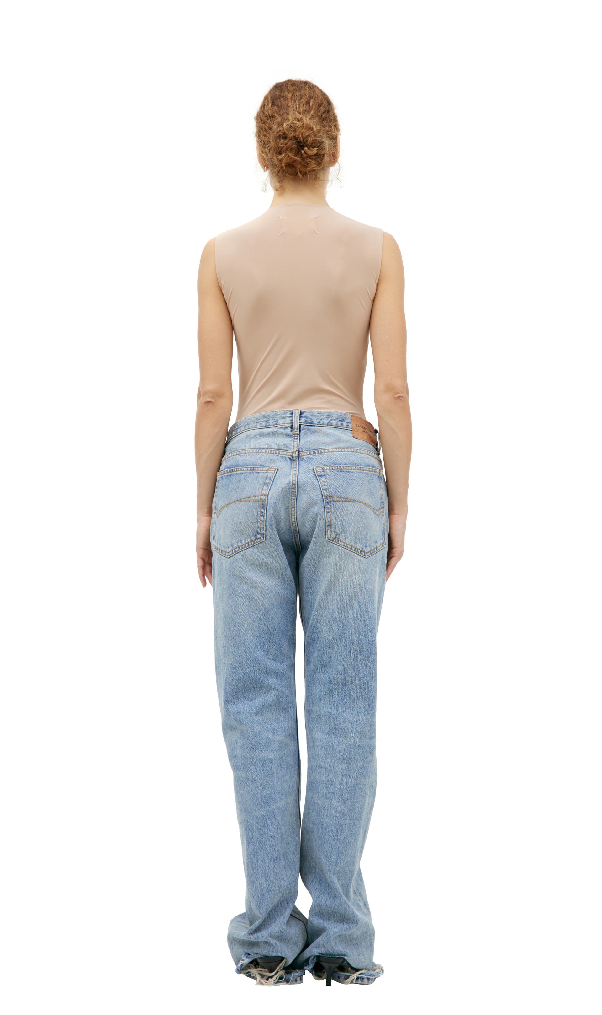 Balenciaga Straight jeans with ripped bottoms