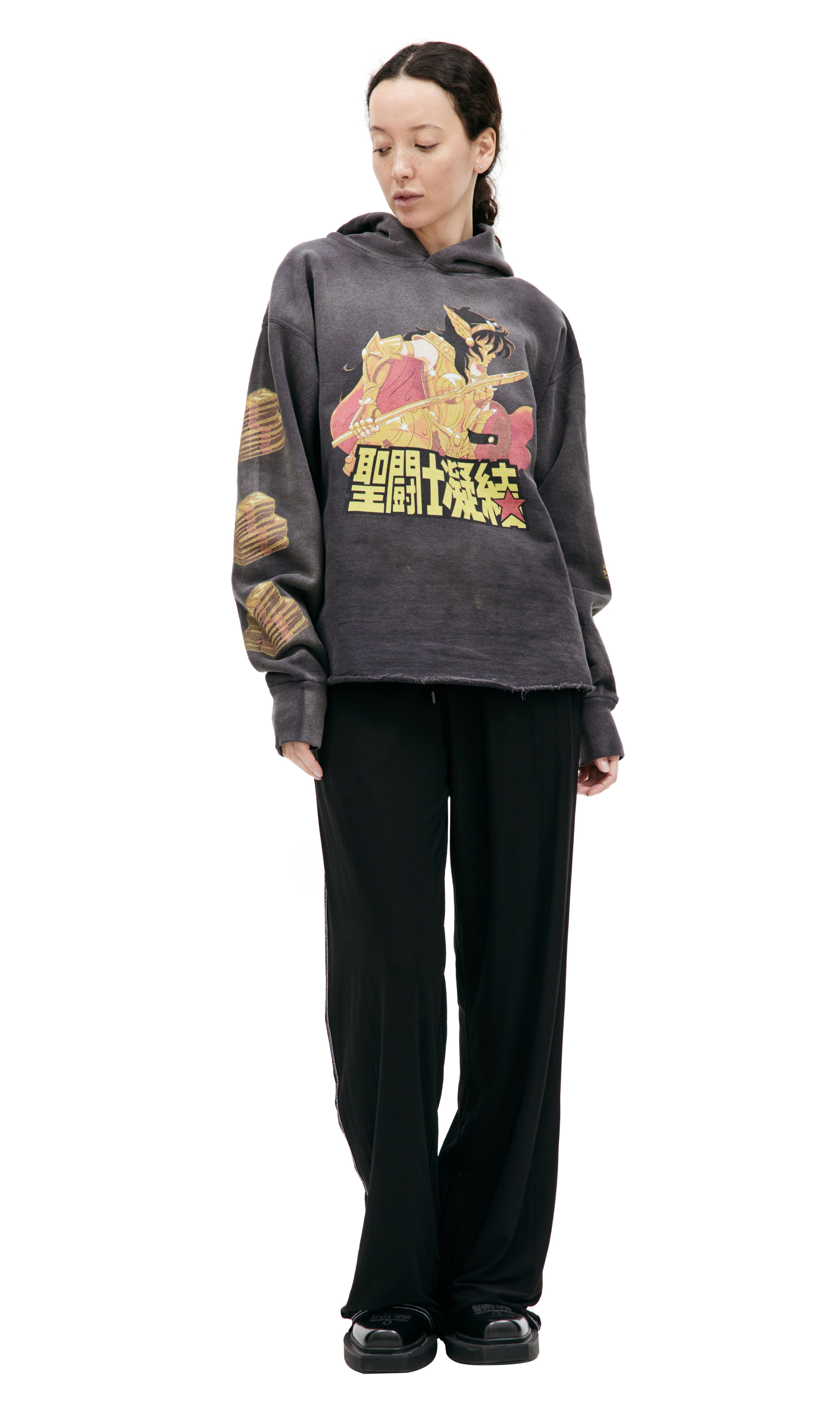 Buy VETEMENTS women blue oversized hoodie with print for $710 online on  SV77, UE54HD580W/1304