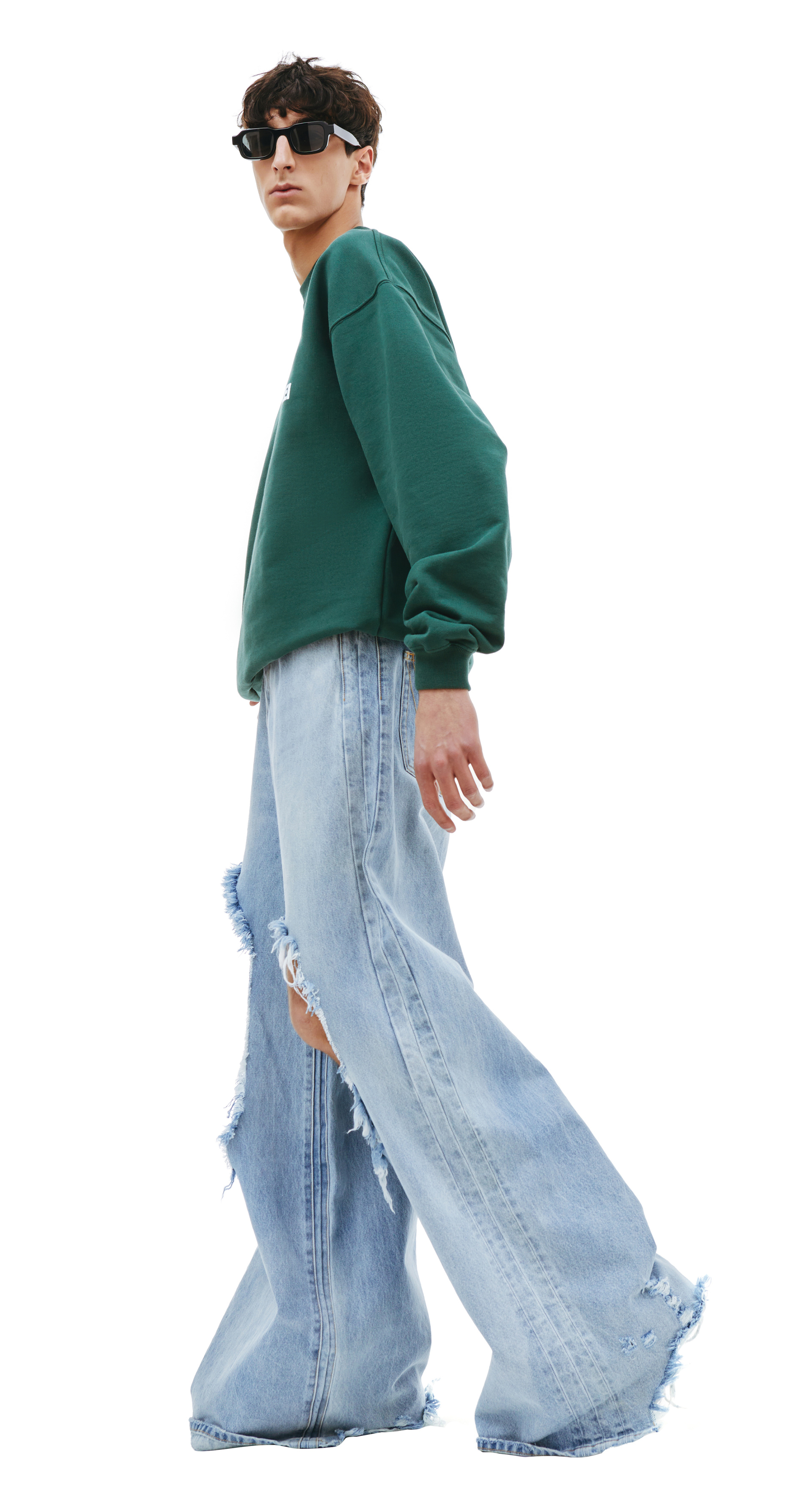 VETEMENTS Distressed wide-leg jeans