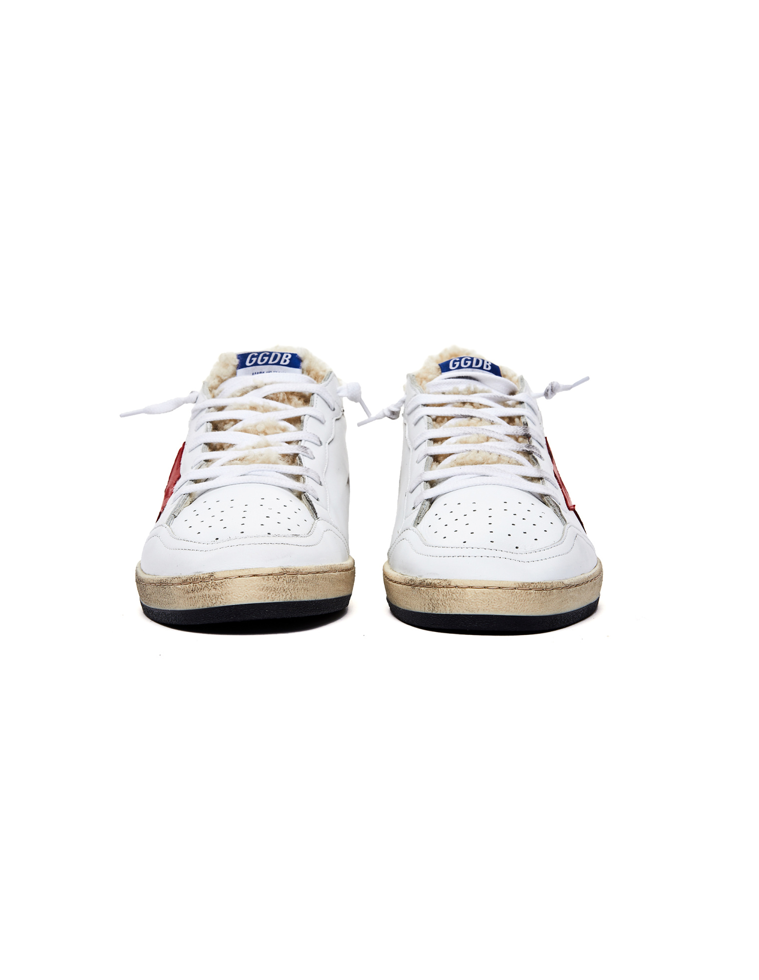Golden Goose White Ball Star Shearling Sneakers
