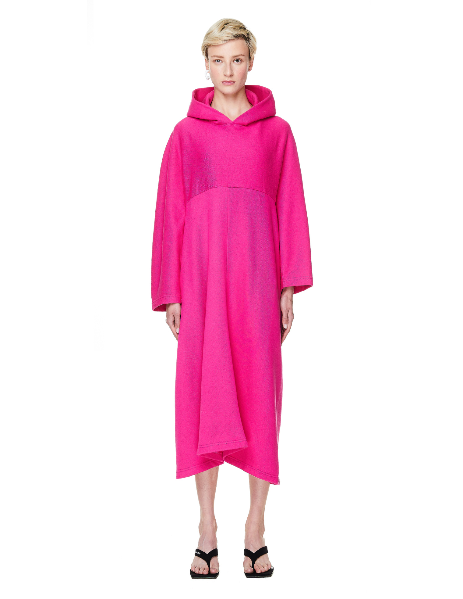 Balenciaga Pink Hooded Cocoon Dress