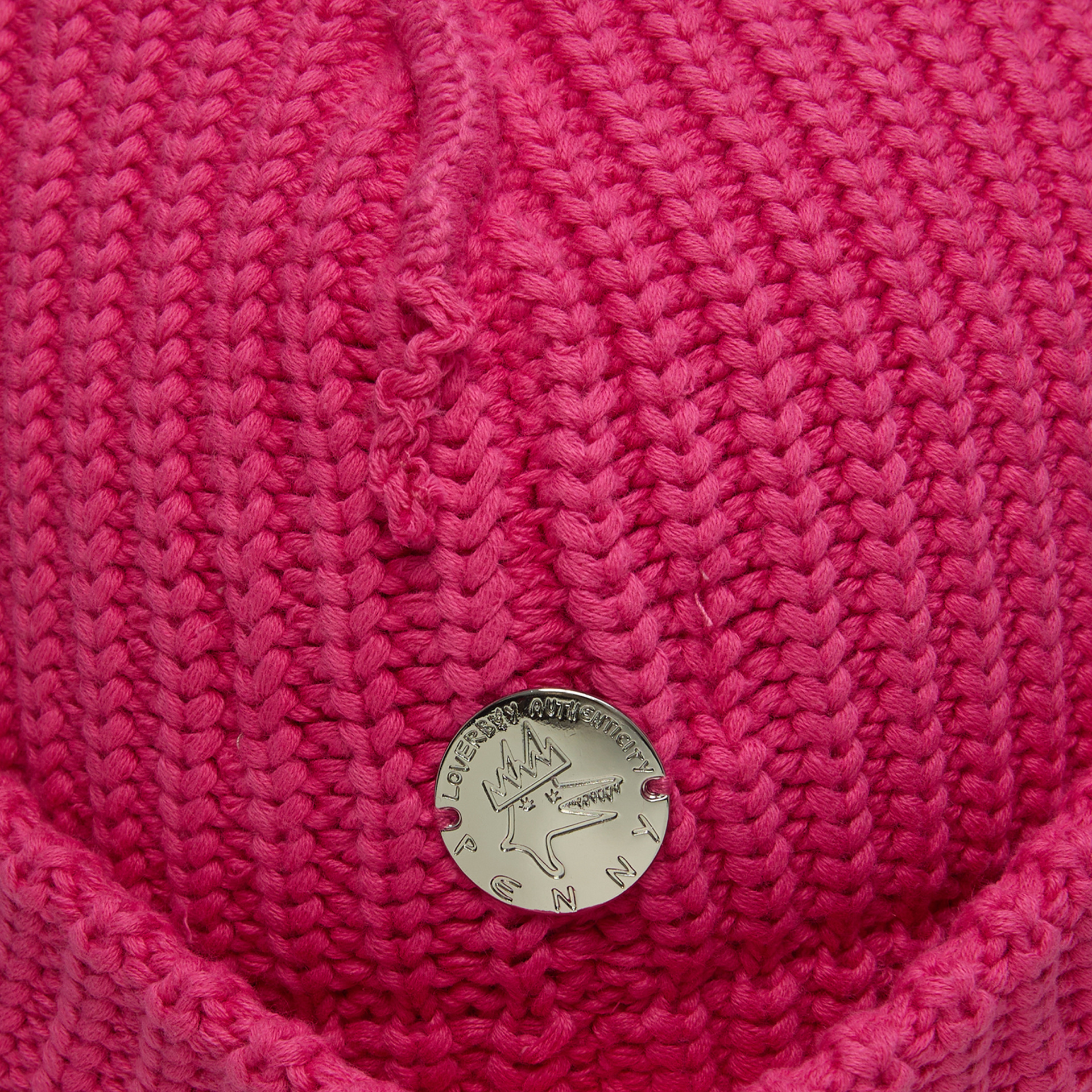 CHARLES JEFFREY LOVERBOY Pink beanie with a patch