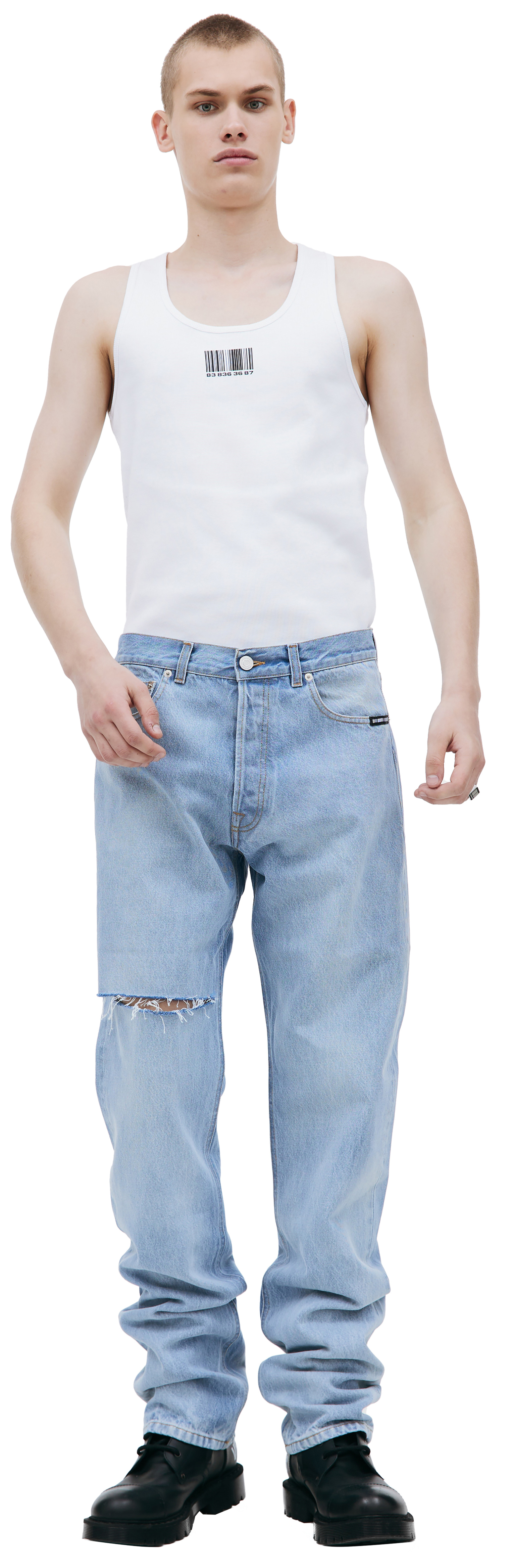 VTMNTS Голубые рваные джинсы