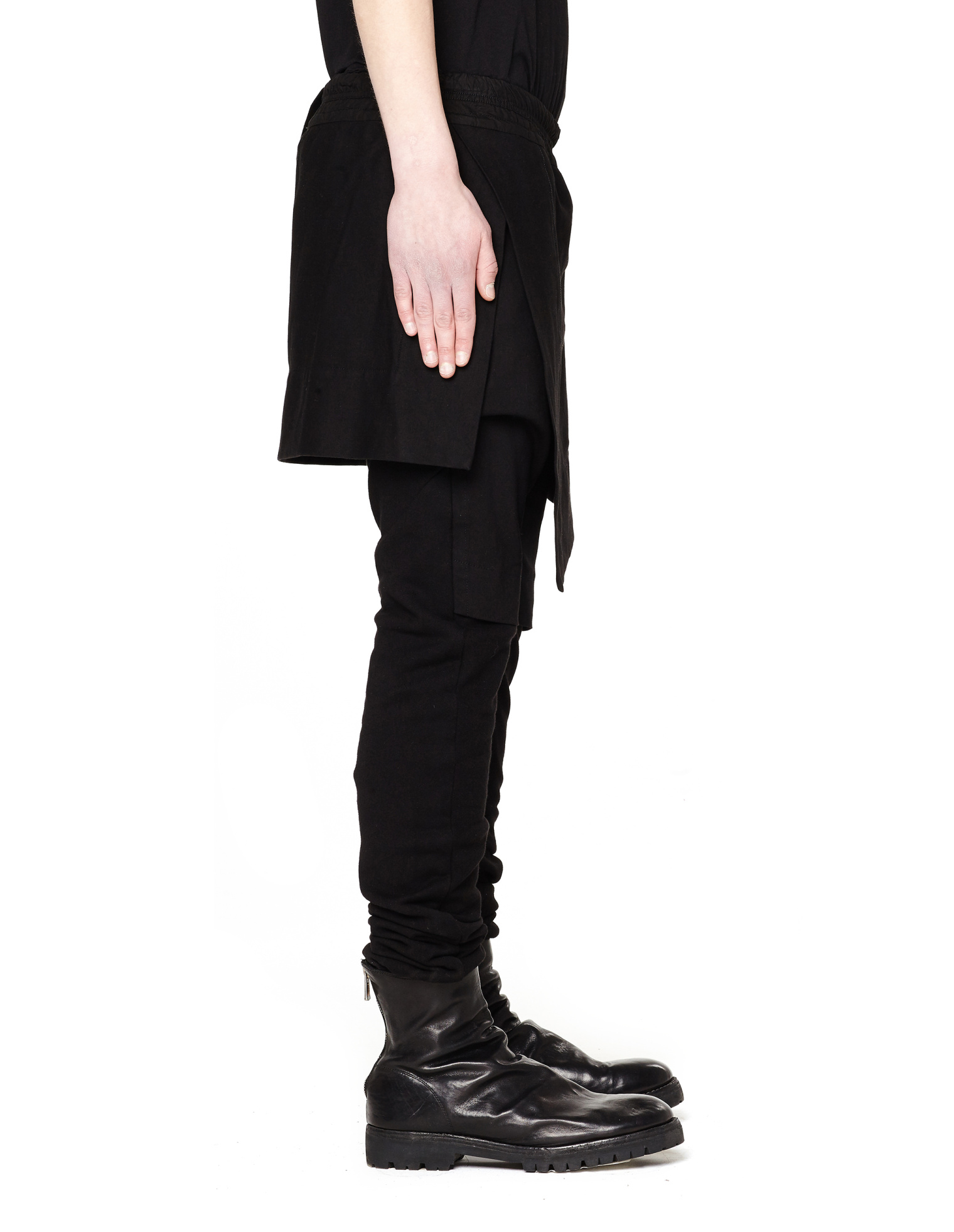 Julius Multi-layered cotton sweatpants with skirt