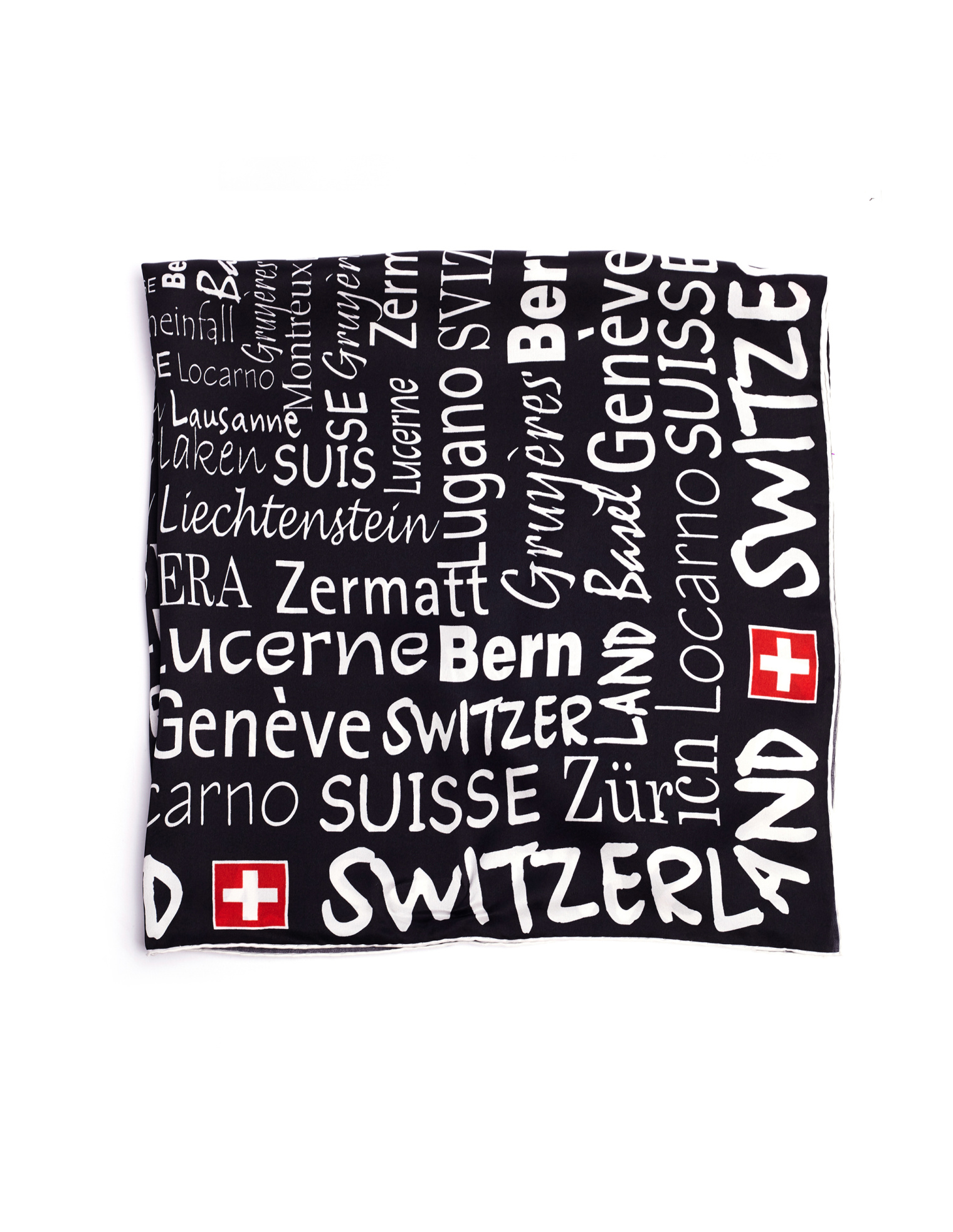 VETEMENTS Шелковый платок с принтом Switzerland