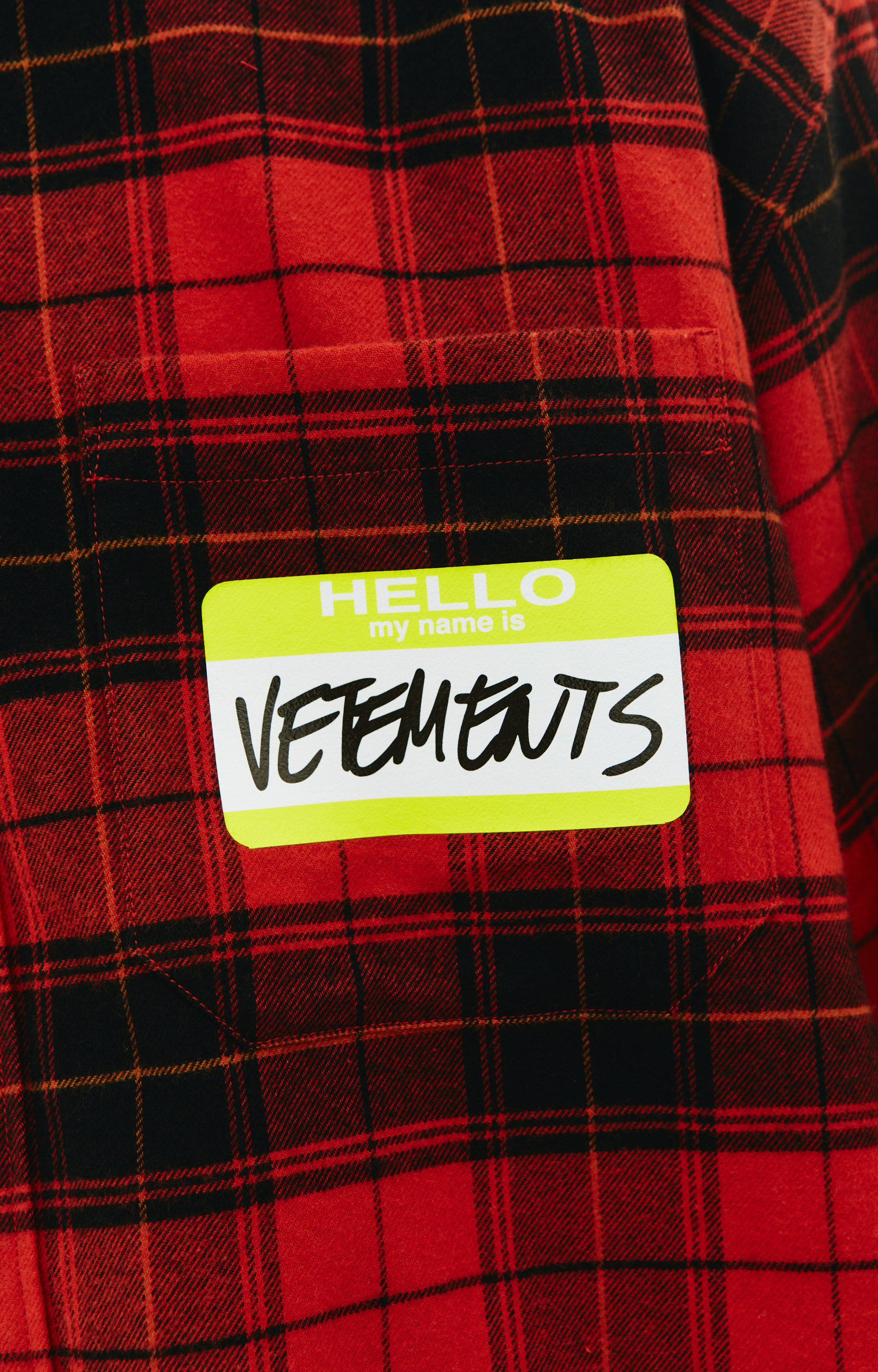 VETEMENTS Клетчатая рубашка с принтом