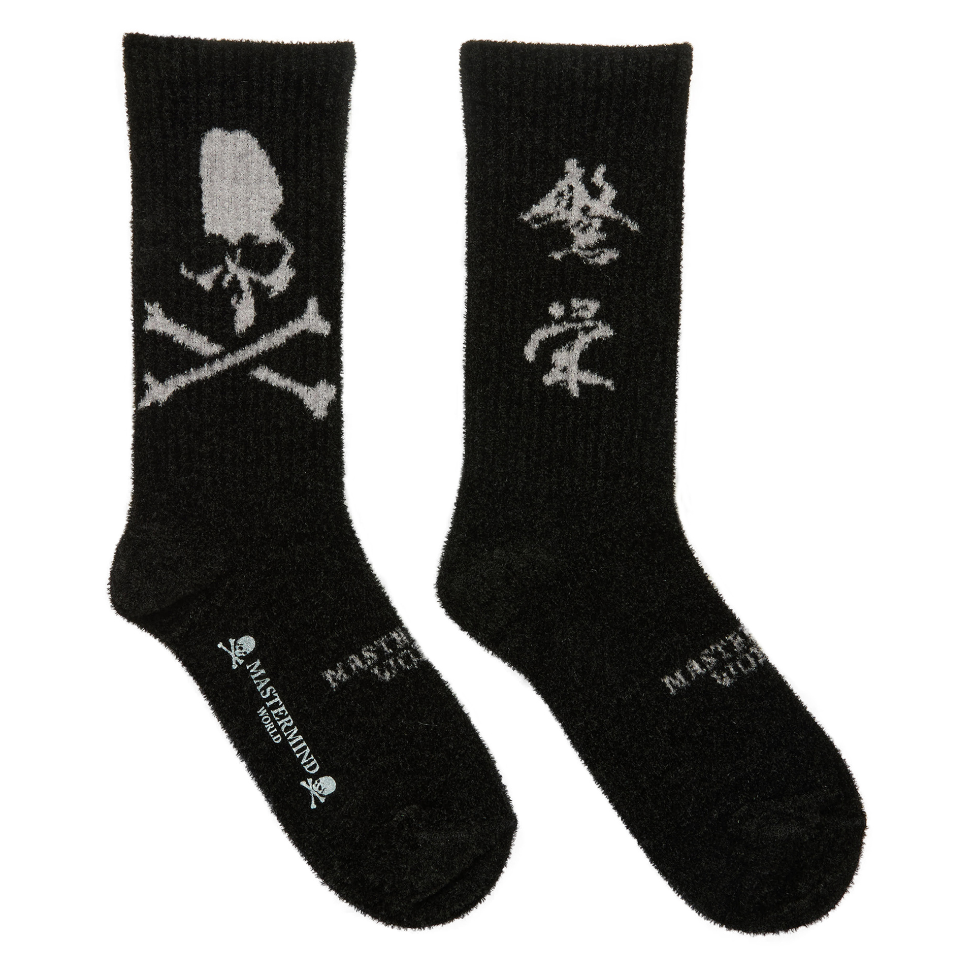 Mastermind WORLD BLACK FUZZY CREW socks