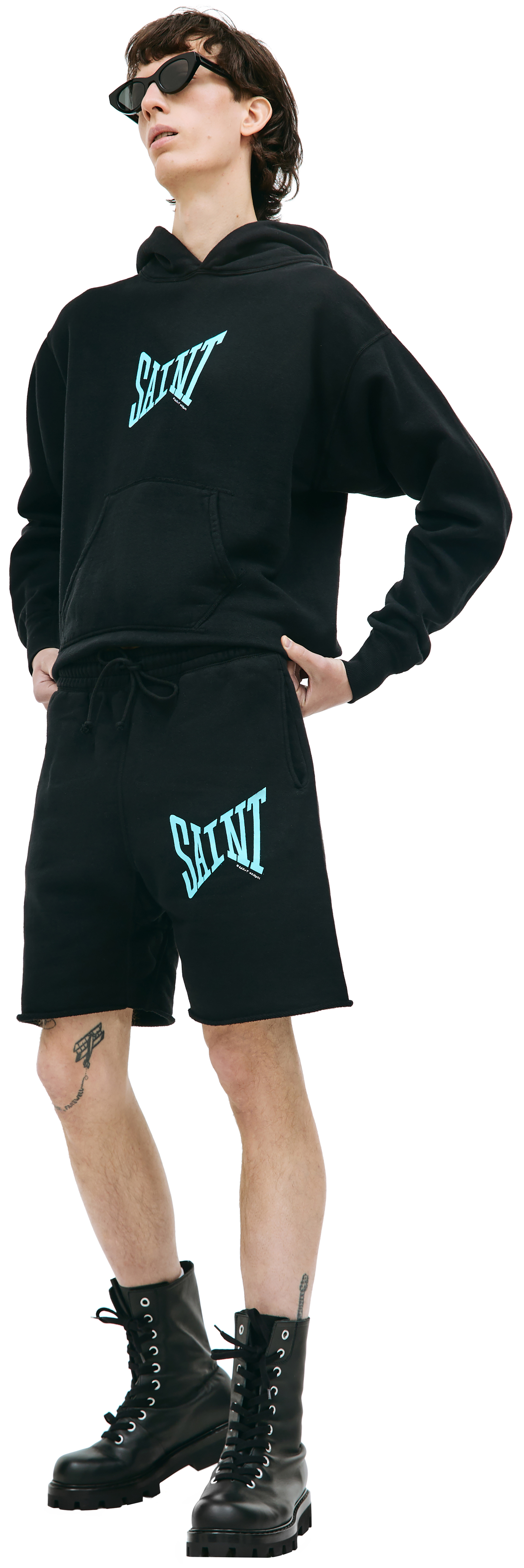 Saint Michael Cotton Logo shorts