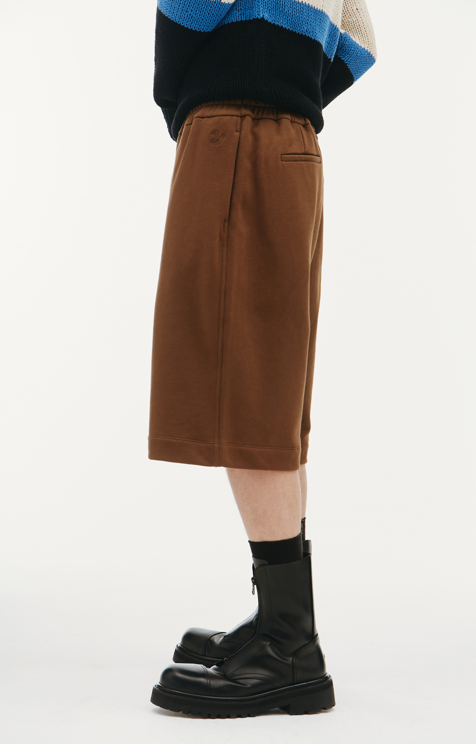 Jil Sander Оверсайз шорты коричневого цвета на резинке