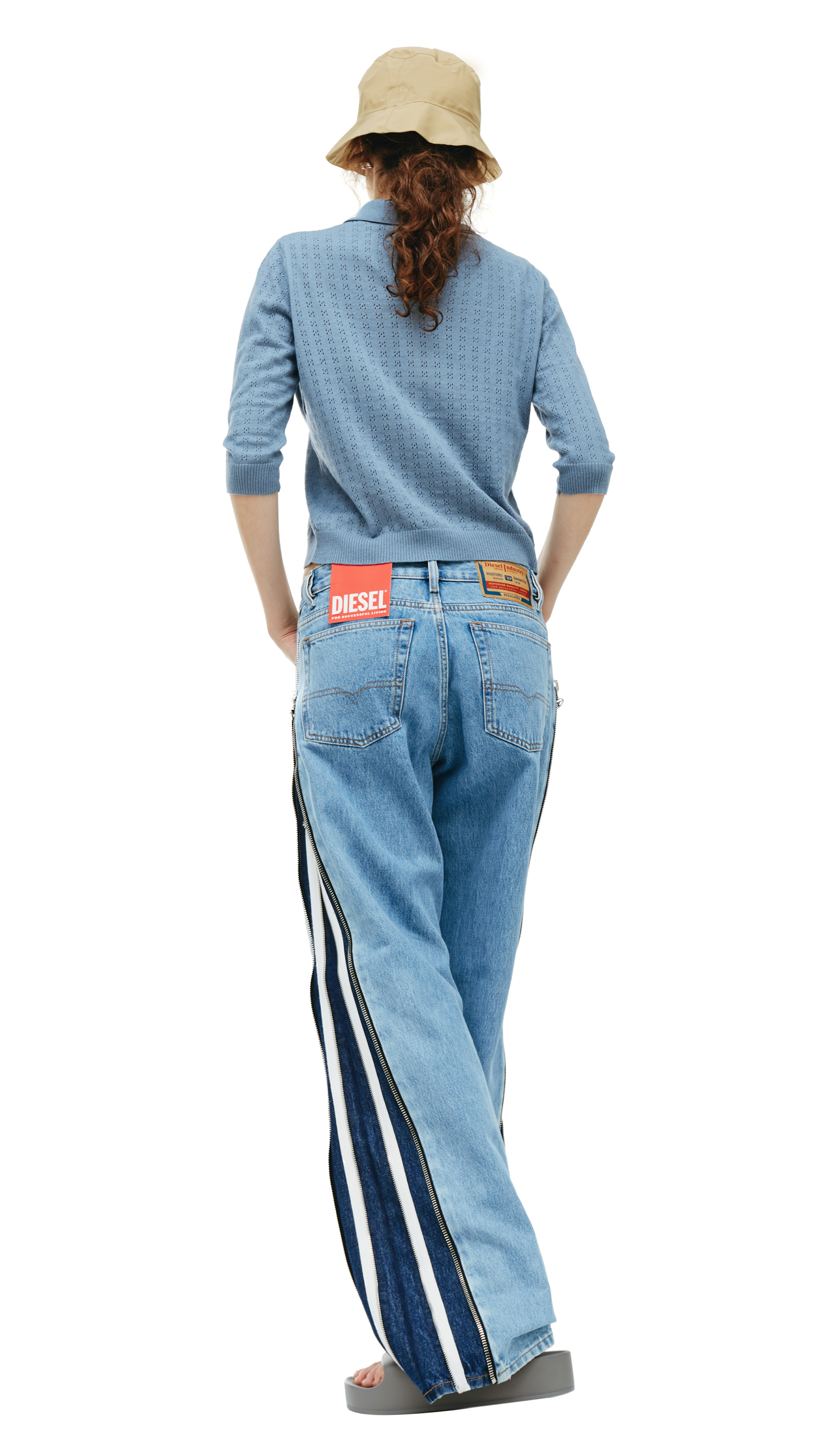 Diesel Wide jeans with zippers