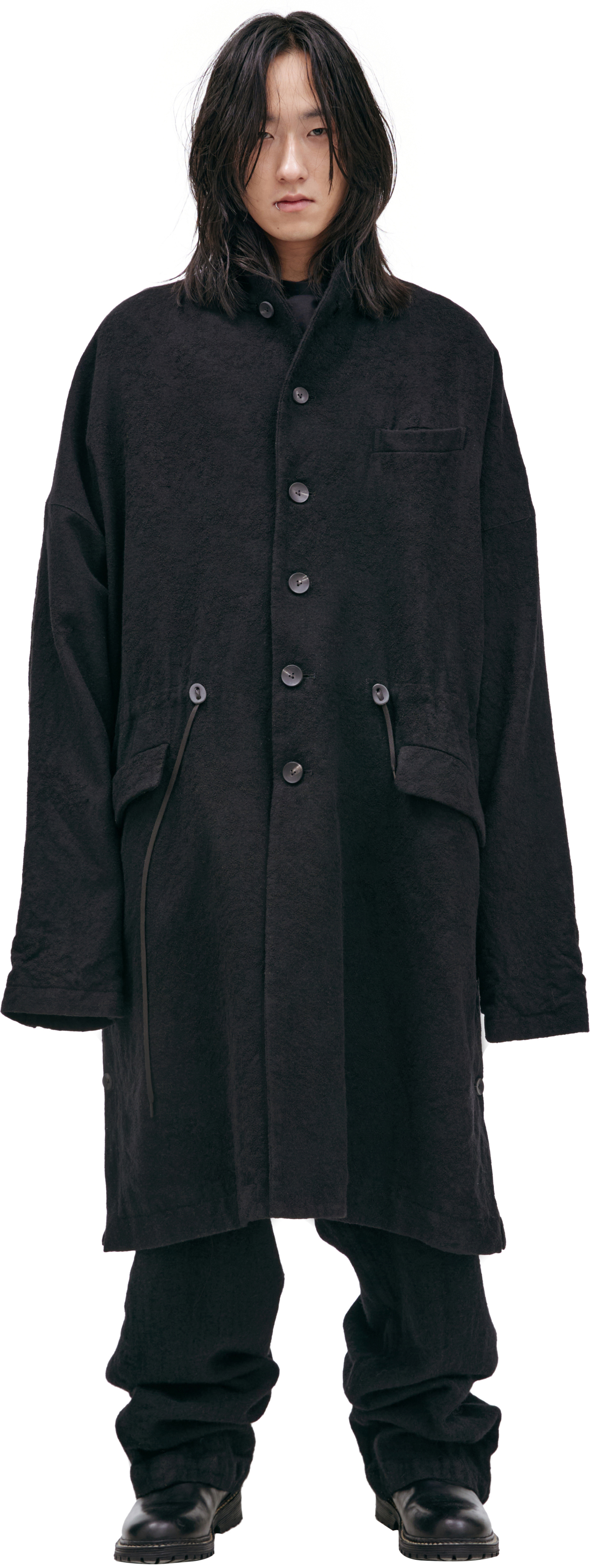 The Viridi-Anne Wool coat with buttons