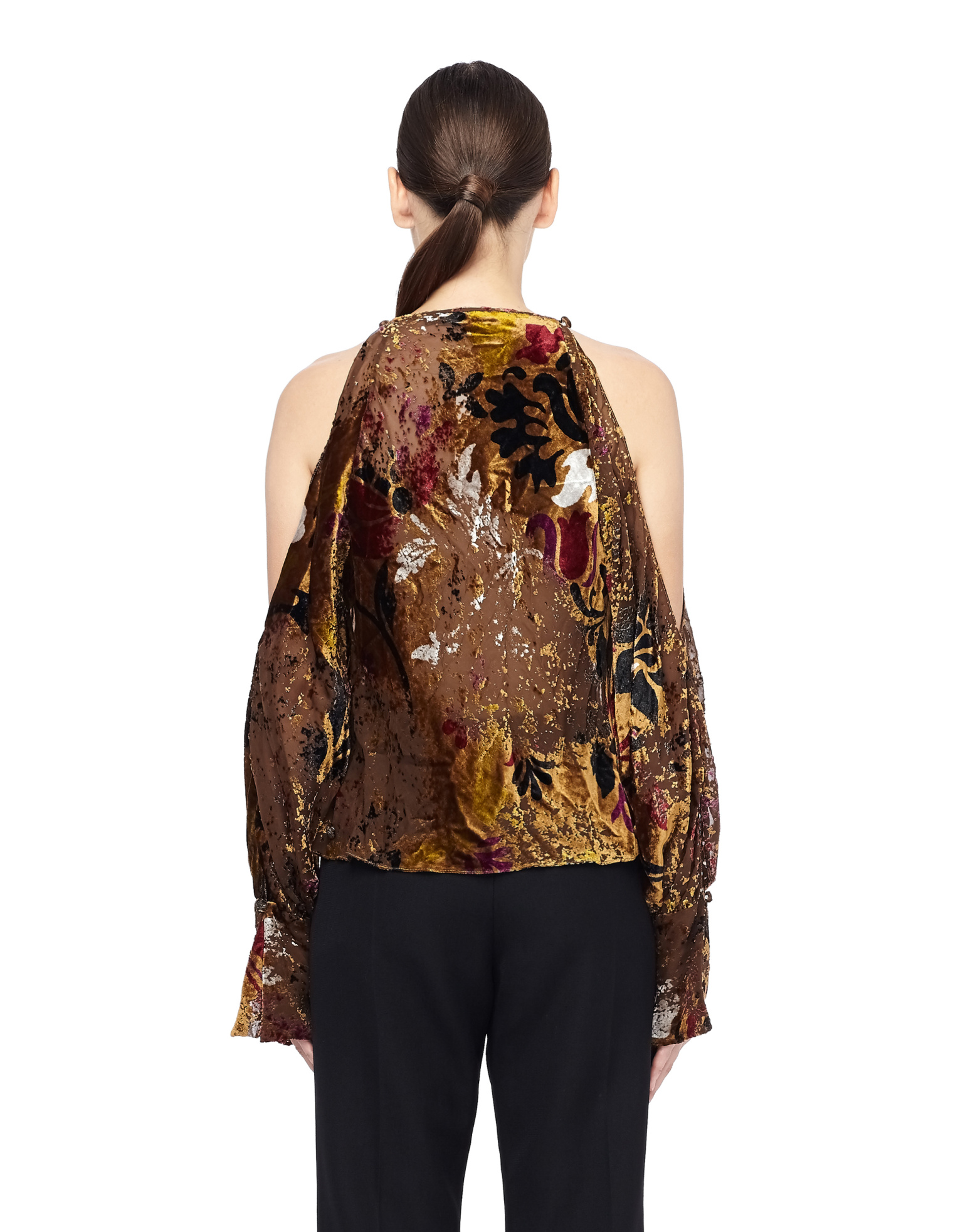 Urban Zen Velvet Blouse with Open Shoulders