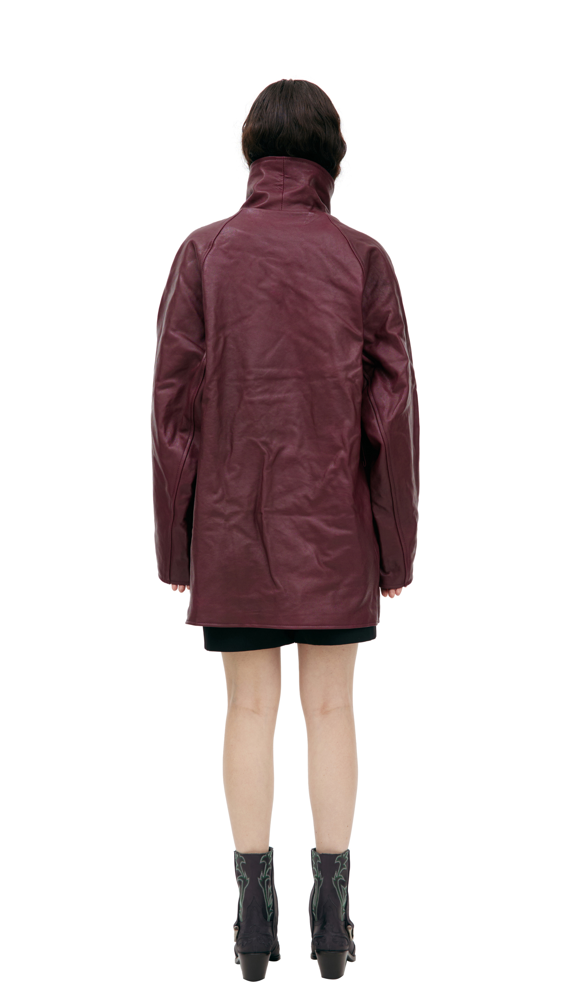 Enfants Riches Déprimés Burgundy leather jacket