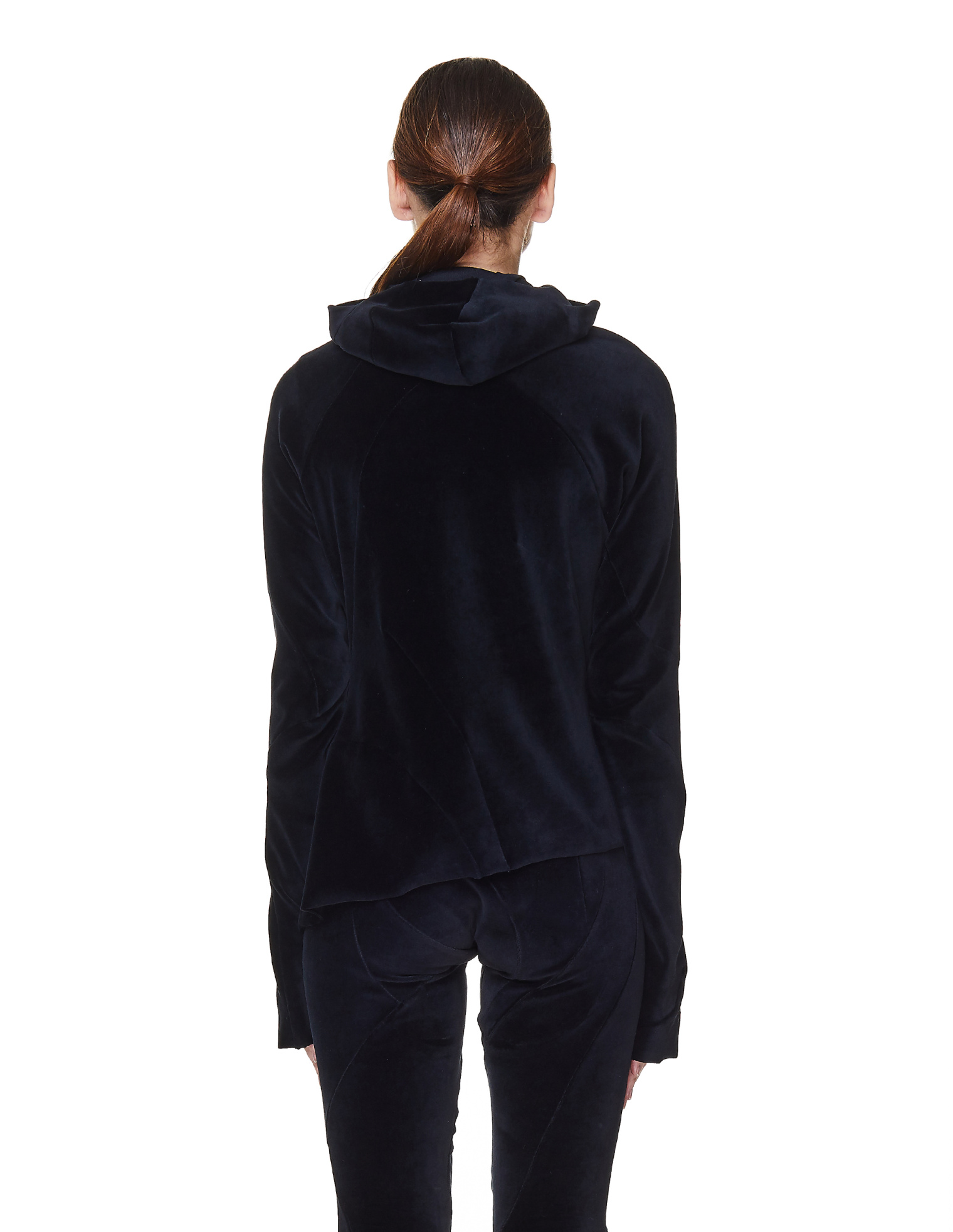 Leon Emanuel Blanck Black Velvet Zip-Up Hoodie