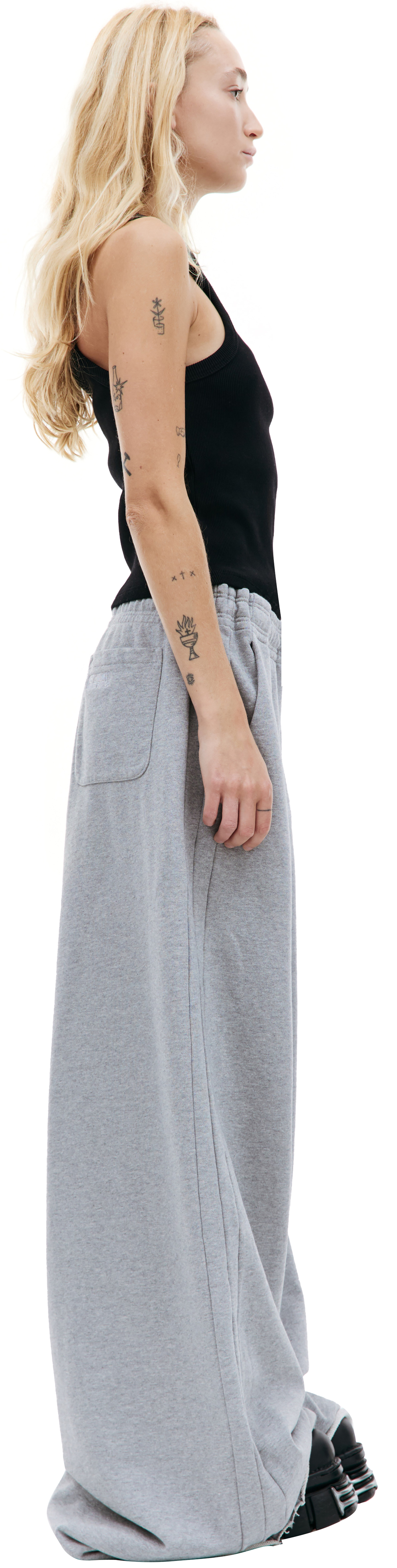 VETEMENTS Grey embroidered sweatpants