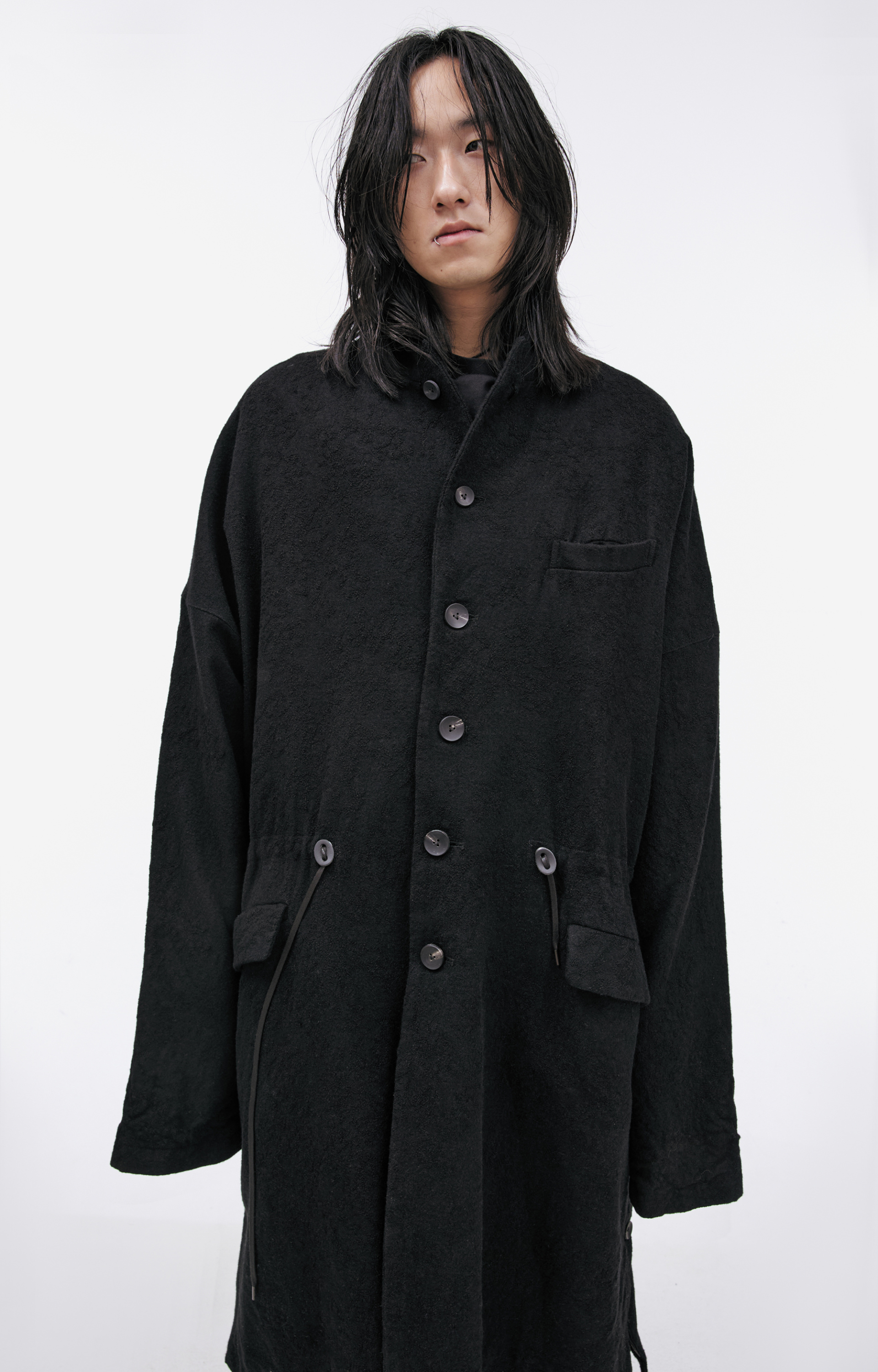 The Viridi-Anne Wool coat with buttons
