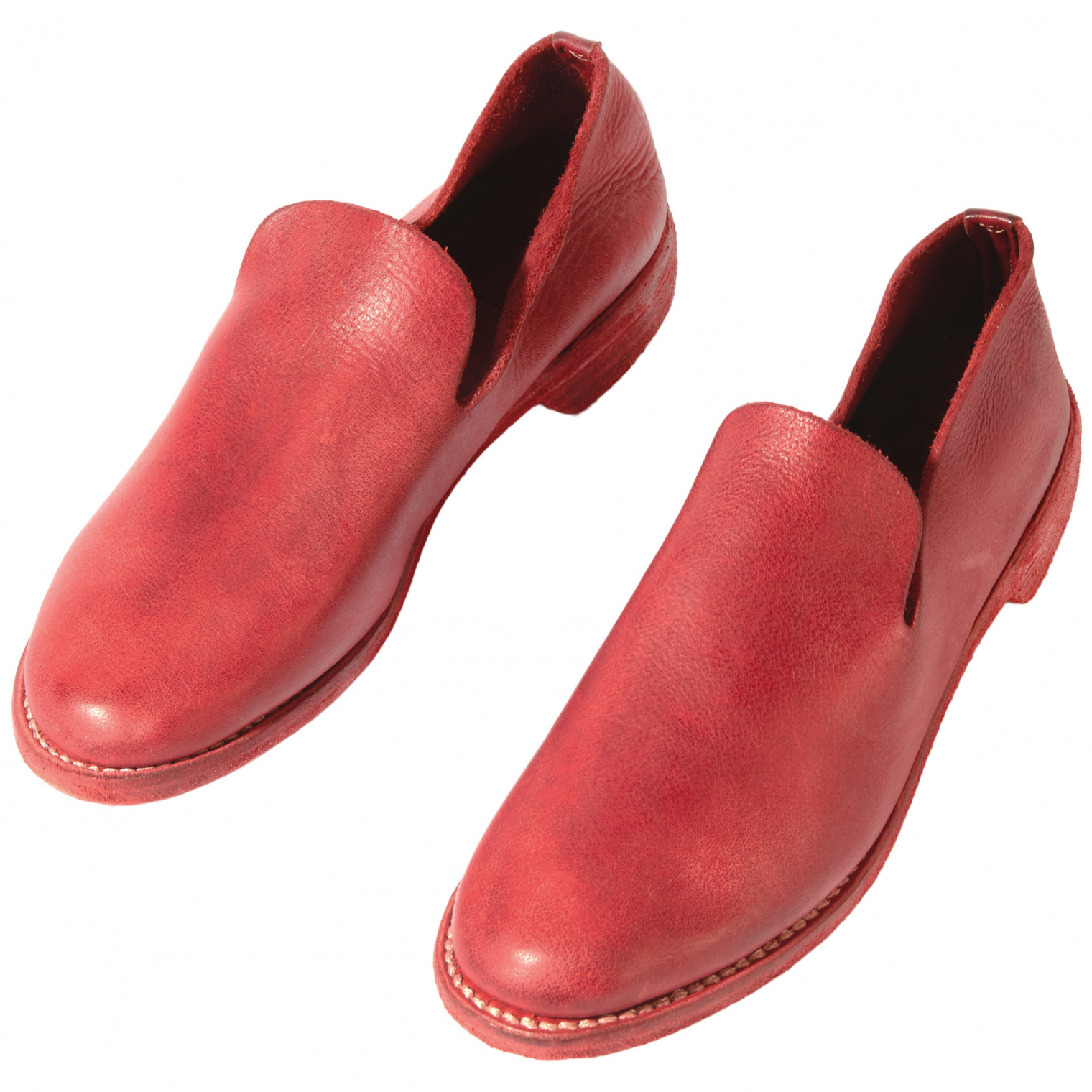 Guidi Red Leather Loafers