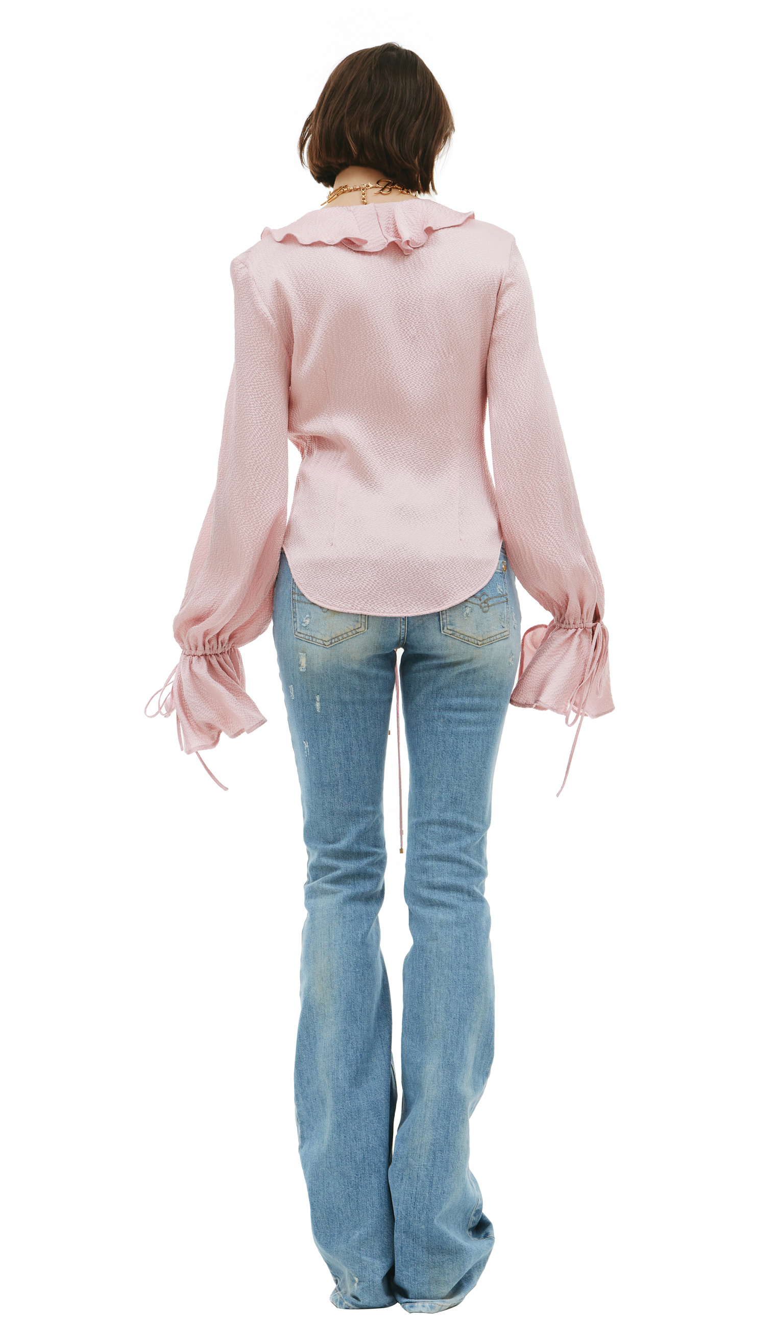 Blumarine Pink Ruffle Shirt