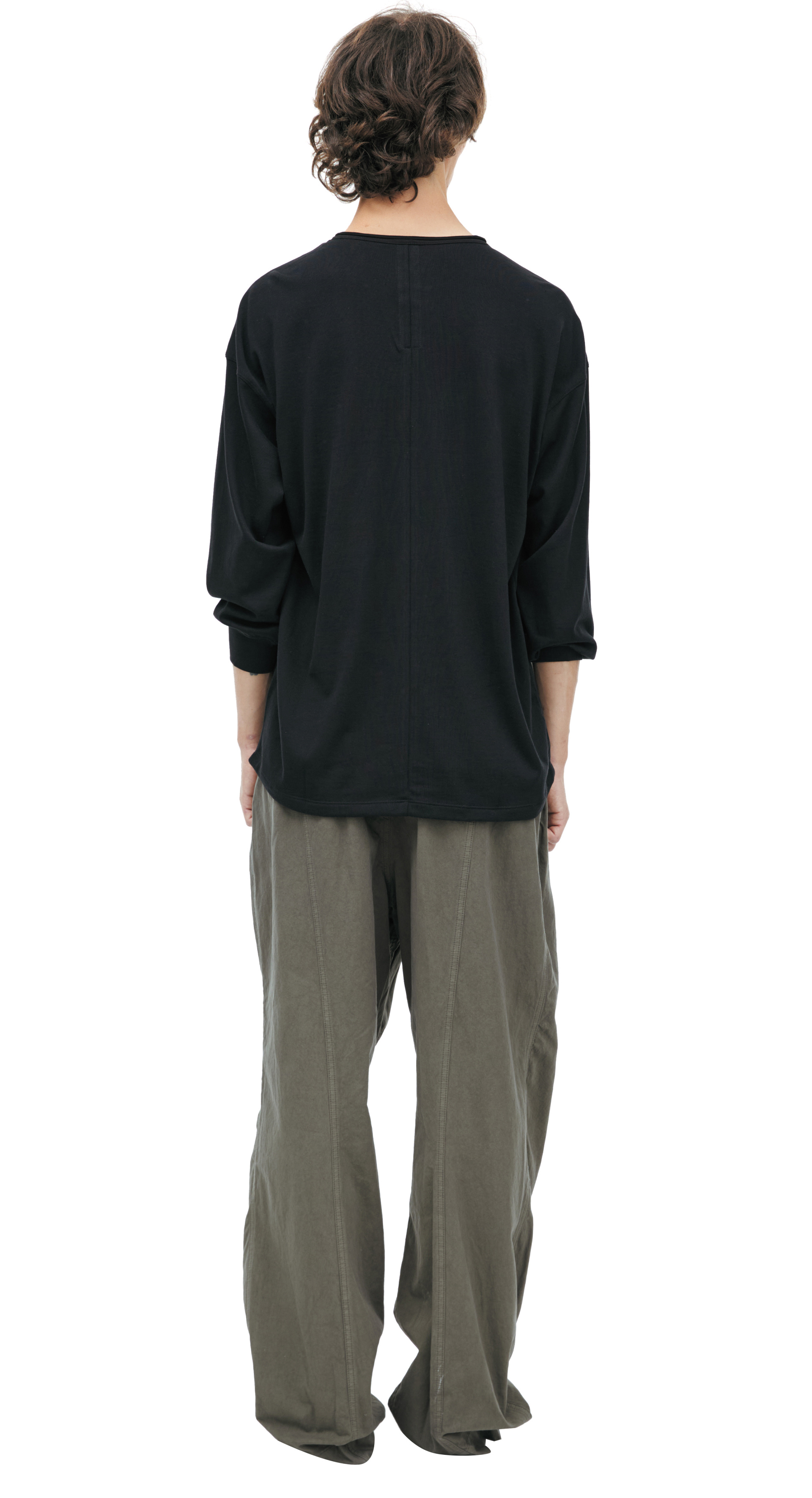 The Viridi-Anne Black longsleeve shirt with a fastener