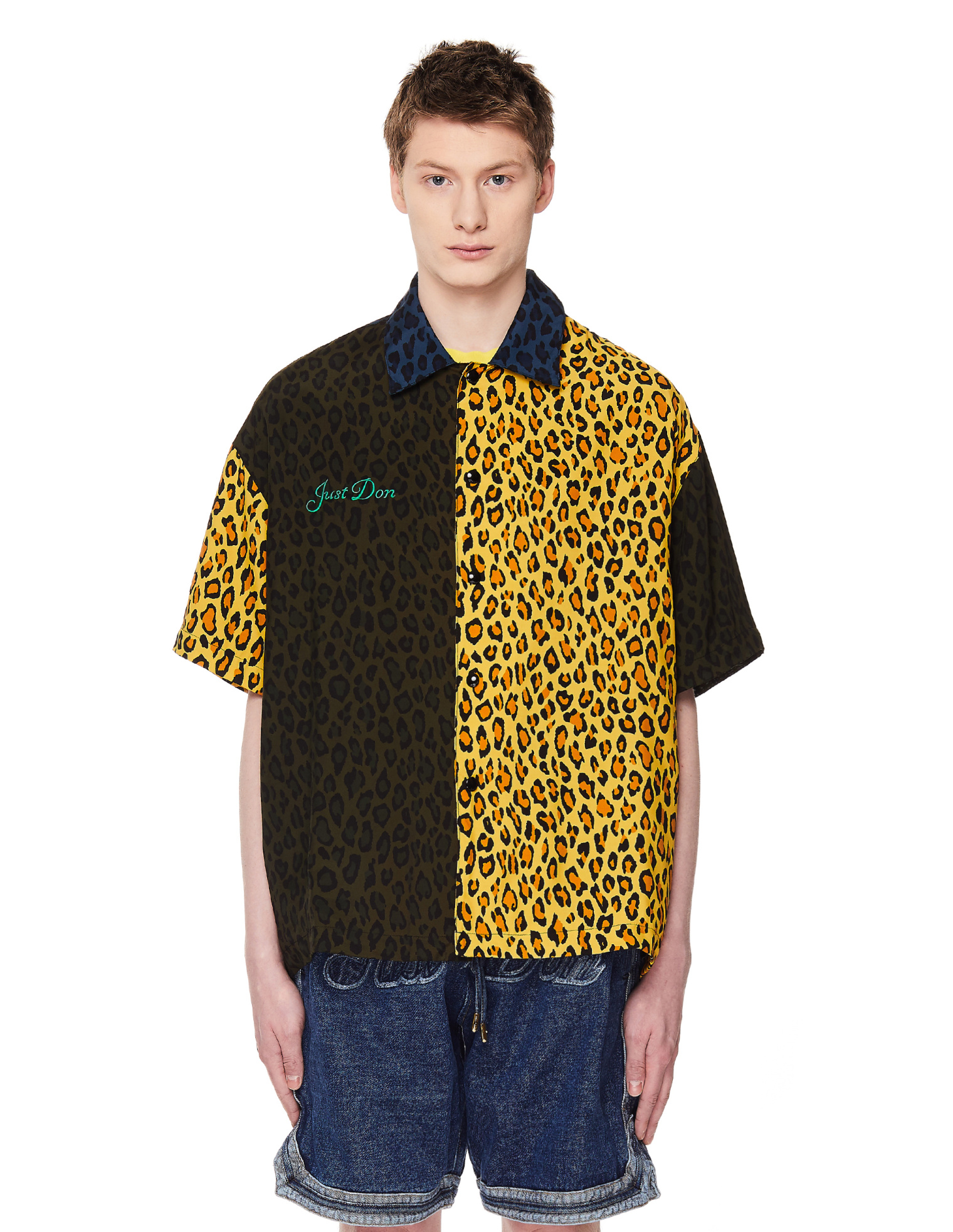 JUST DON Leopard Warmup Shirt