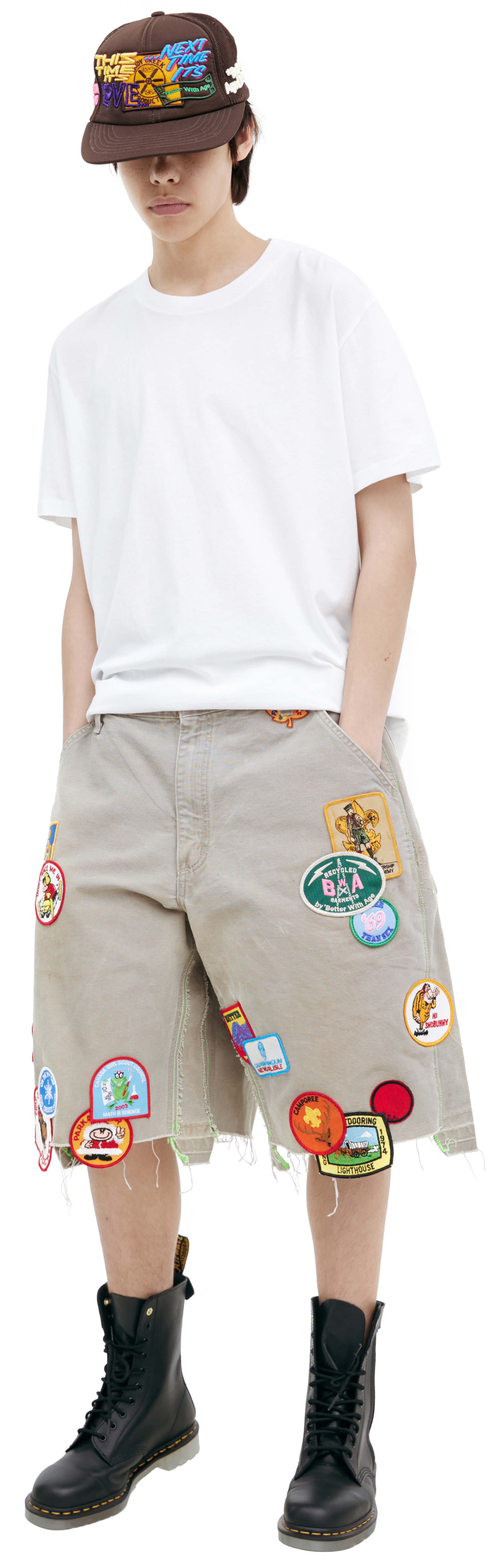 BETTER WITH AGE Denim shorts with patches