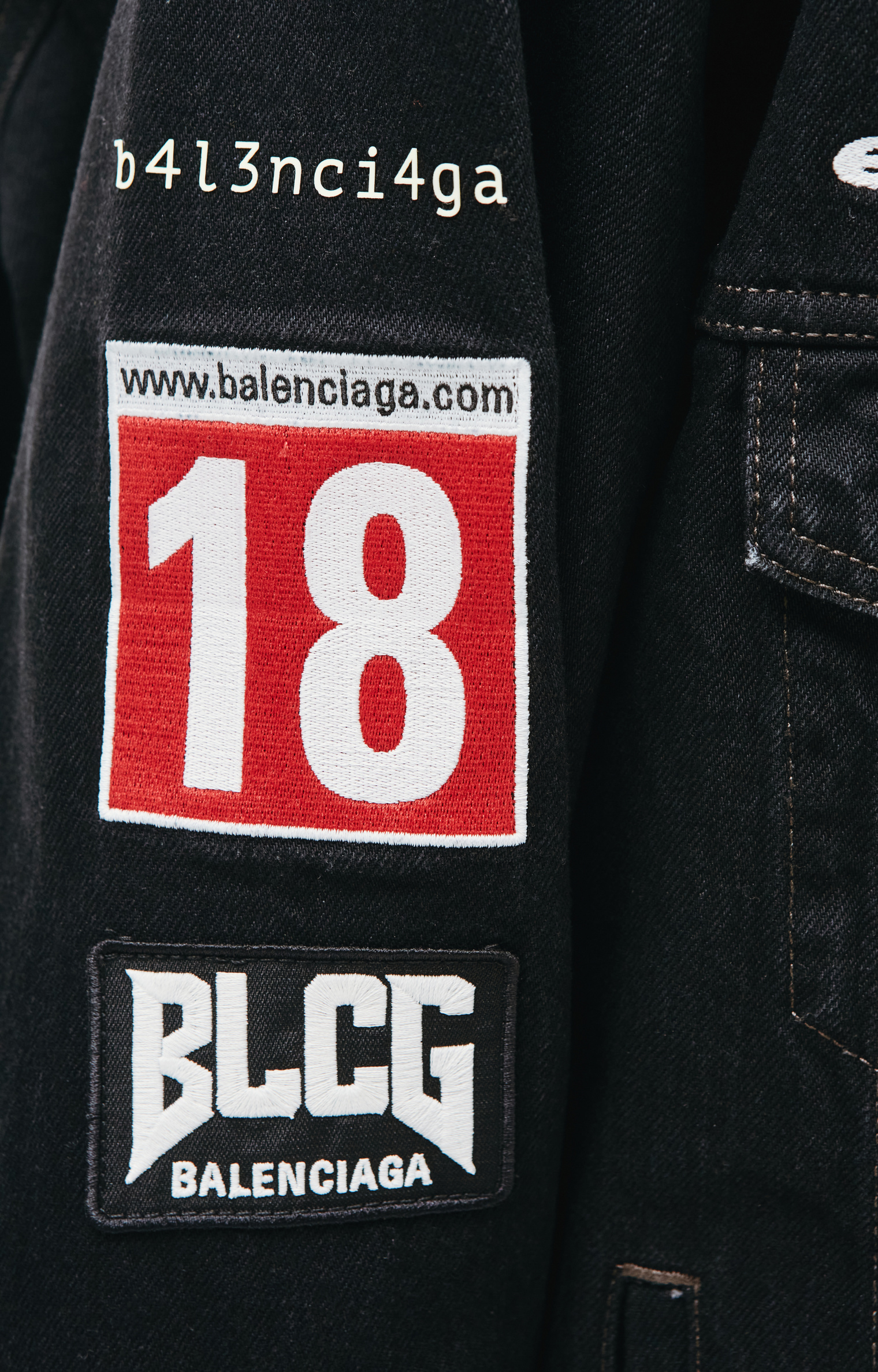 Balenciaga Black Gamer Denim Jacket
