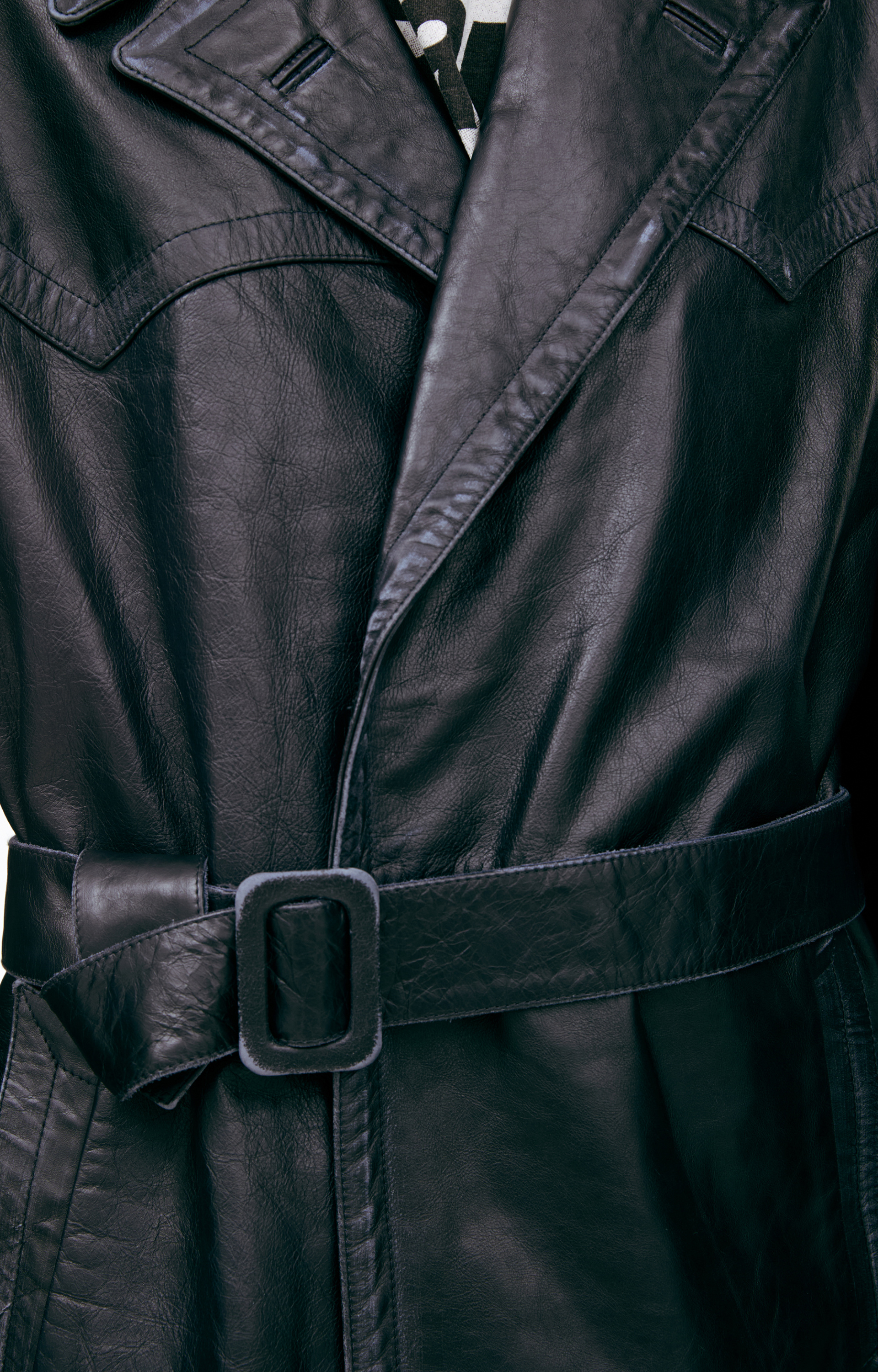 Enfants Riches Déprimés Leather trench coat with belt